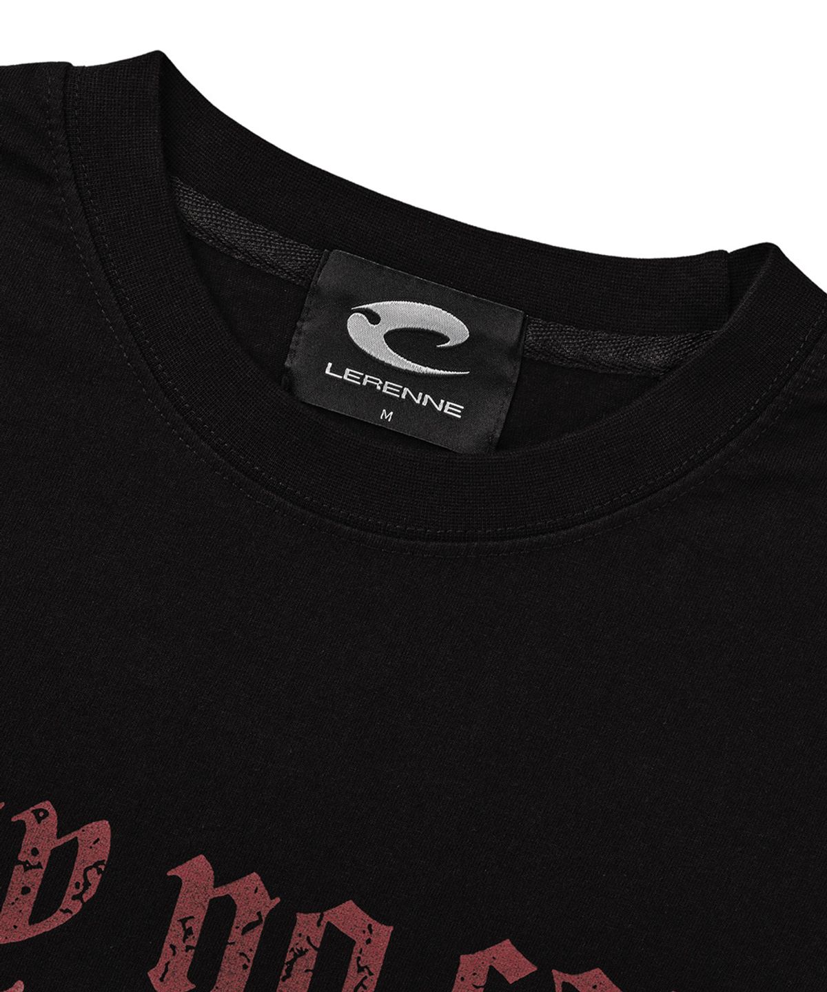 르렌느(LERENNE) Three Cross Crop T-Shirt - Black