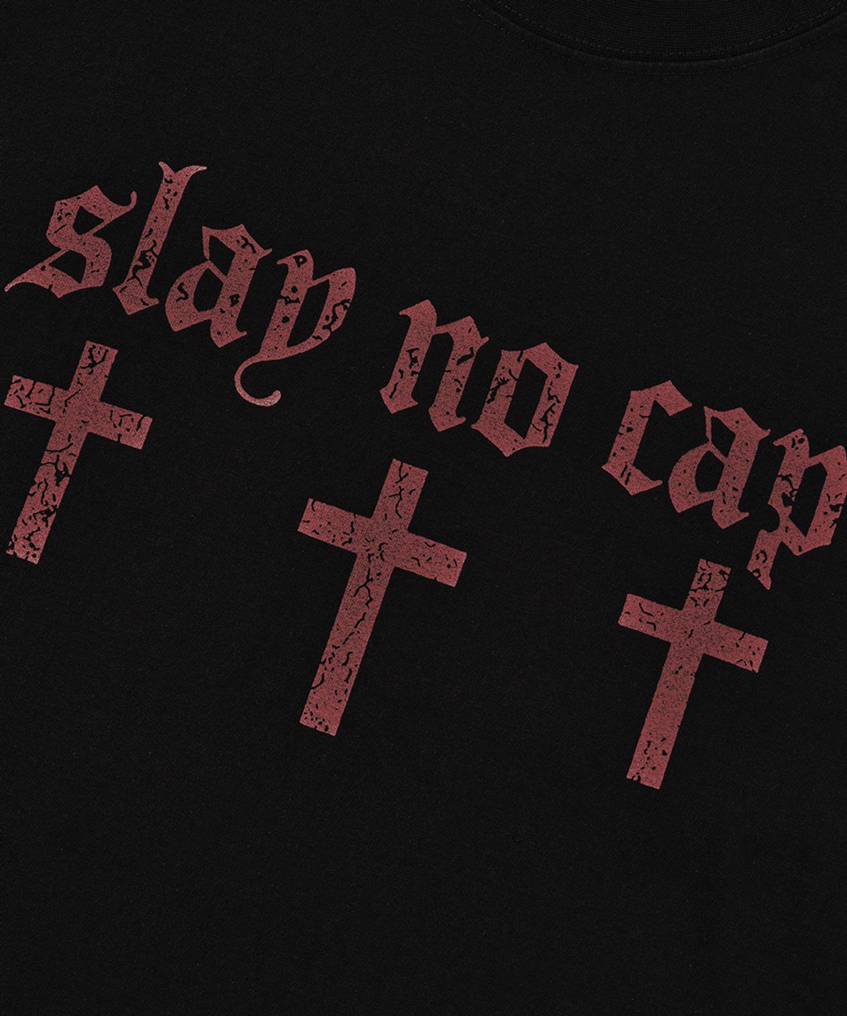 르렌느(LERENNE) Three Cross Crop T-Shirt - Black