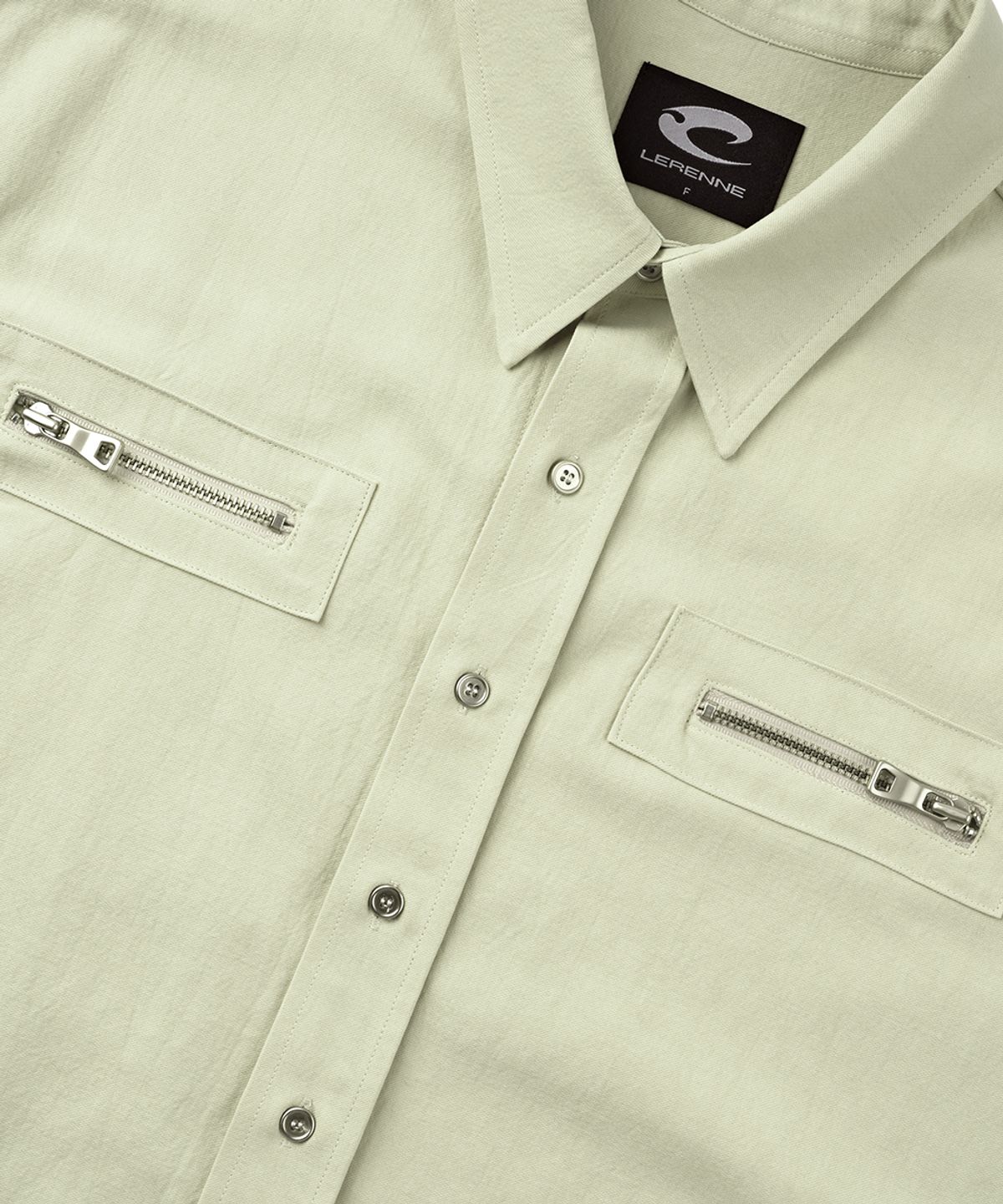 르렌느(LERENNE) Work Half Shirket - Beige