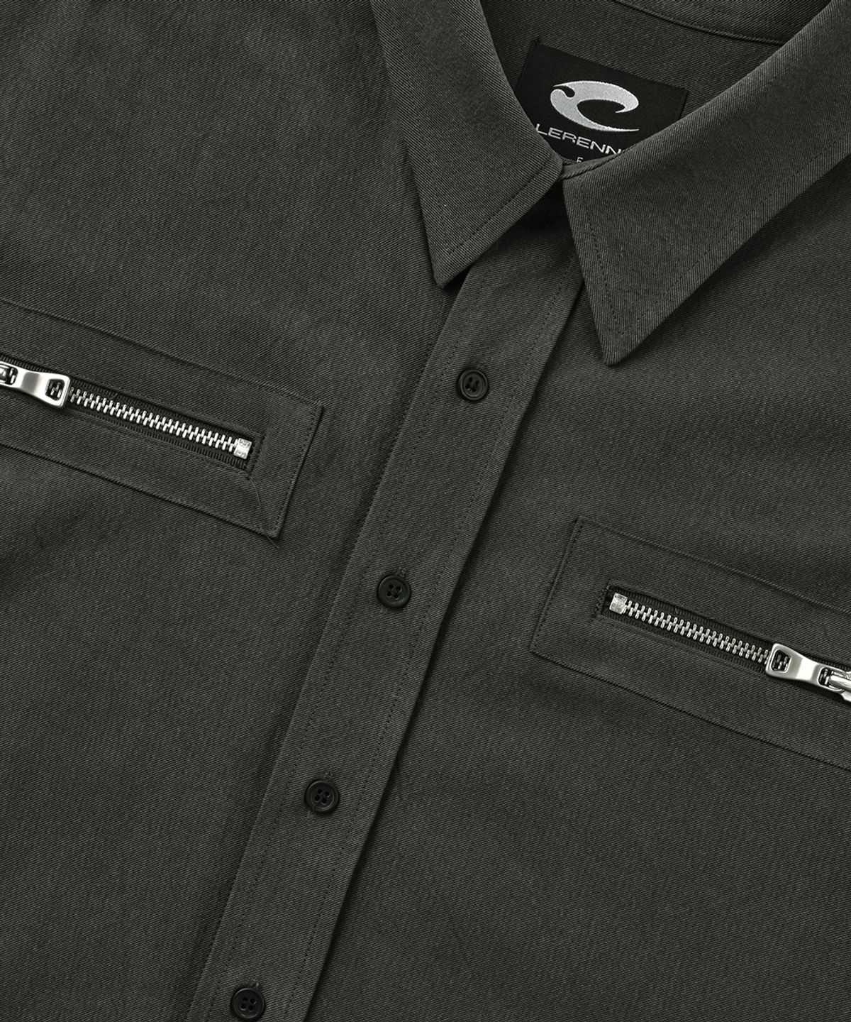 르렌느(LERENNE) Work Half Shirket - Charcoal