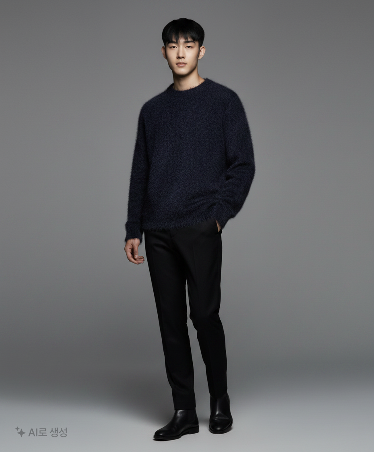 노매뉴얼(NOMANUAL) (시그니처종료)CROPPED HAIRY KNIT - 5 COLOR XL