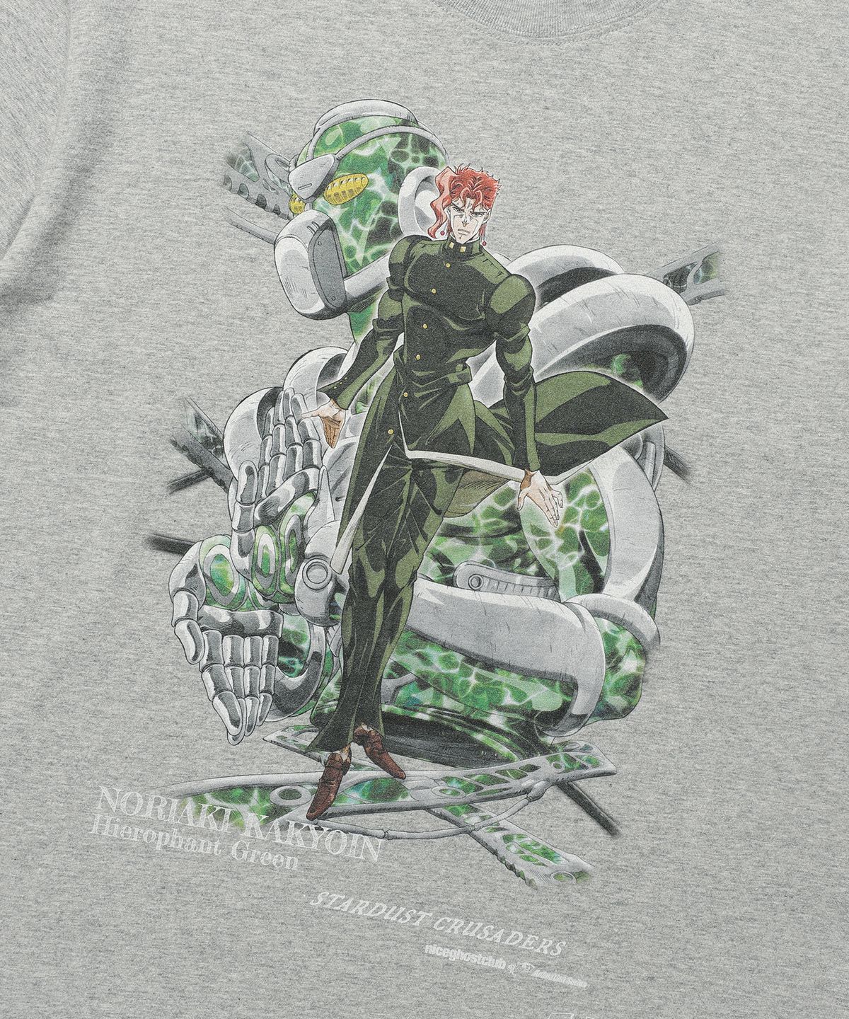 나이스고스트클럽(NICEGHOSTCLUB) JOJOs STARDUST CRUSADERS KAKYOIN POSTER TEE_GREY(NG2GMUT504E)