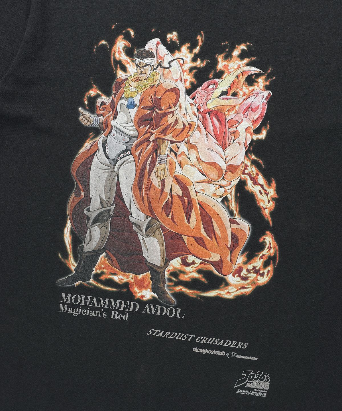 나이스고스트클럽(NICEGHOSTCLUB) JOJOs STARDUST CRUSADERS AVDOL POSTER TEE_BLACK(NG2GMUT503E)