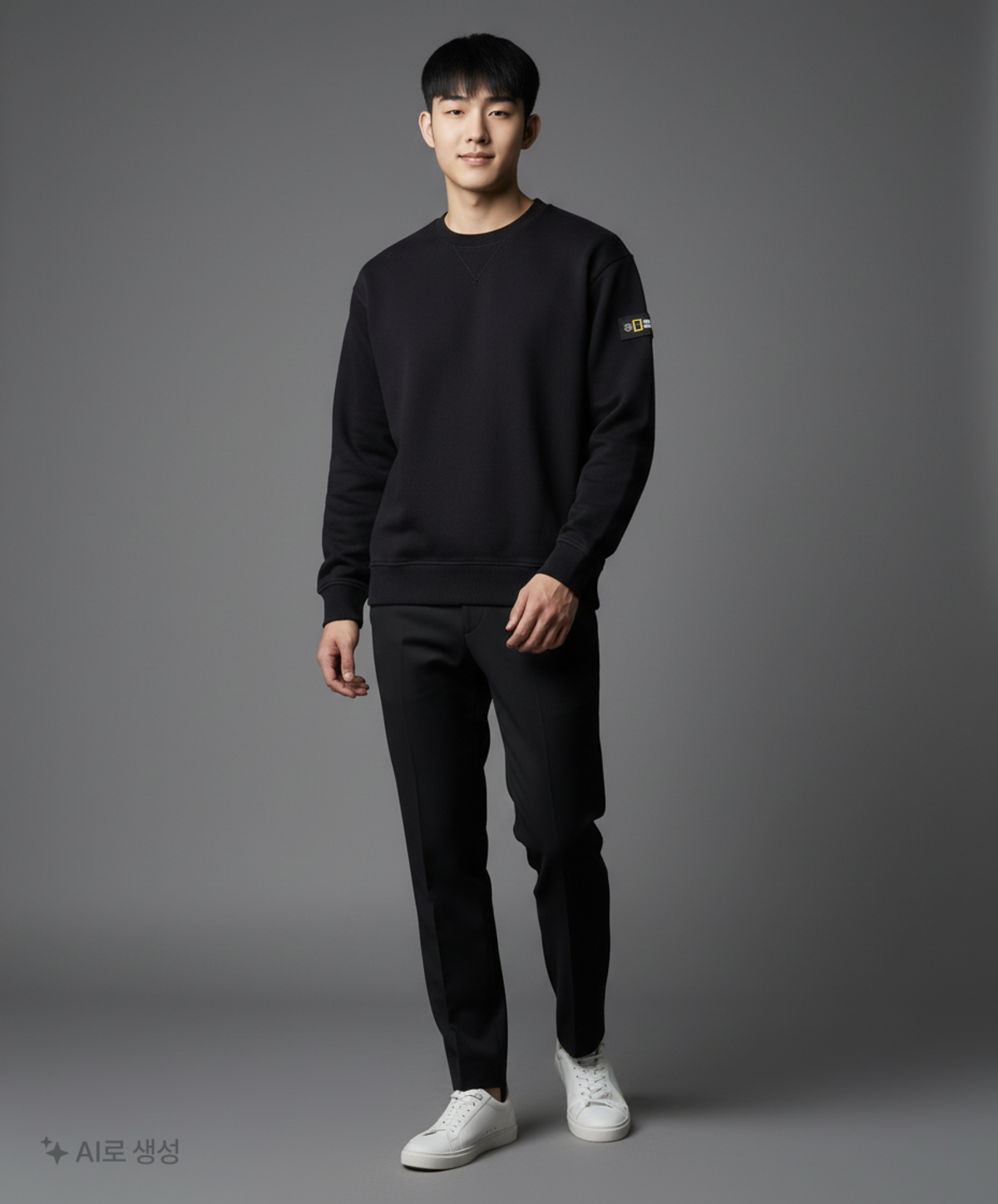 내셔널지오그래픽(NATIONALGEOGRAPHIC) 내셔널지오그래픽 N233USW902 벨룩스 세미 오버핏 맨투맨 CARBON BLACK L