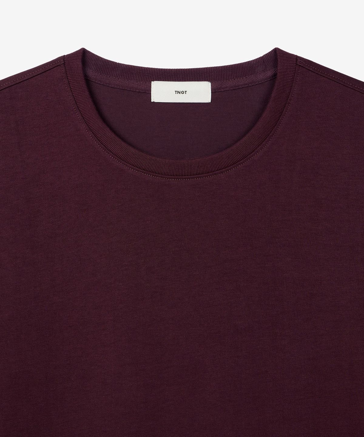 티엔지티(TNGT) Layered Roll-Up Cropped T-Shirt (Burgundy) TNTS6E217D2