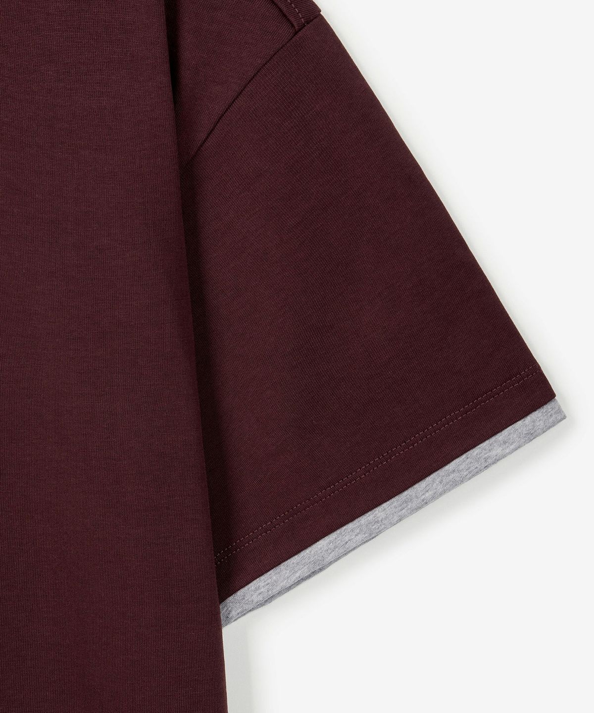 티엔지티(TNGT) Layered Roll-Up Cropped T-Shirt (Burgundy) TNTS6E217D2