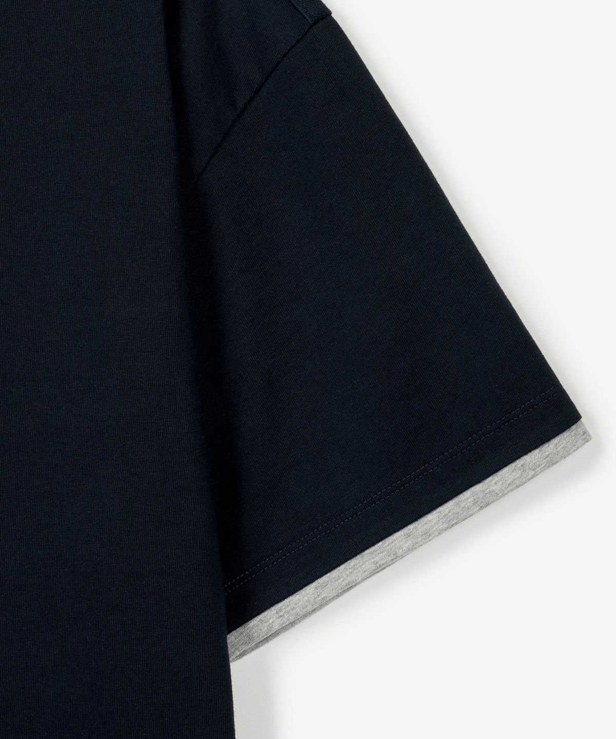 티엔지티(TNGT) Layered Roll-Up Cropped T-Shirt (Navy) TNTS6E217N2