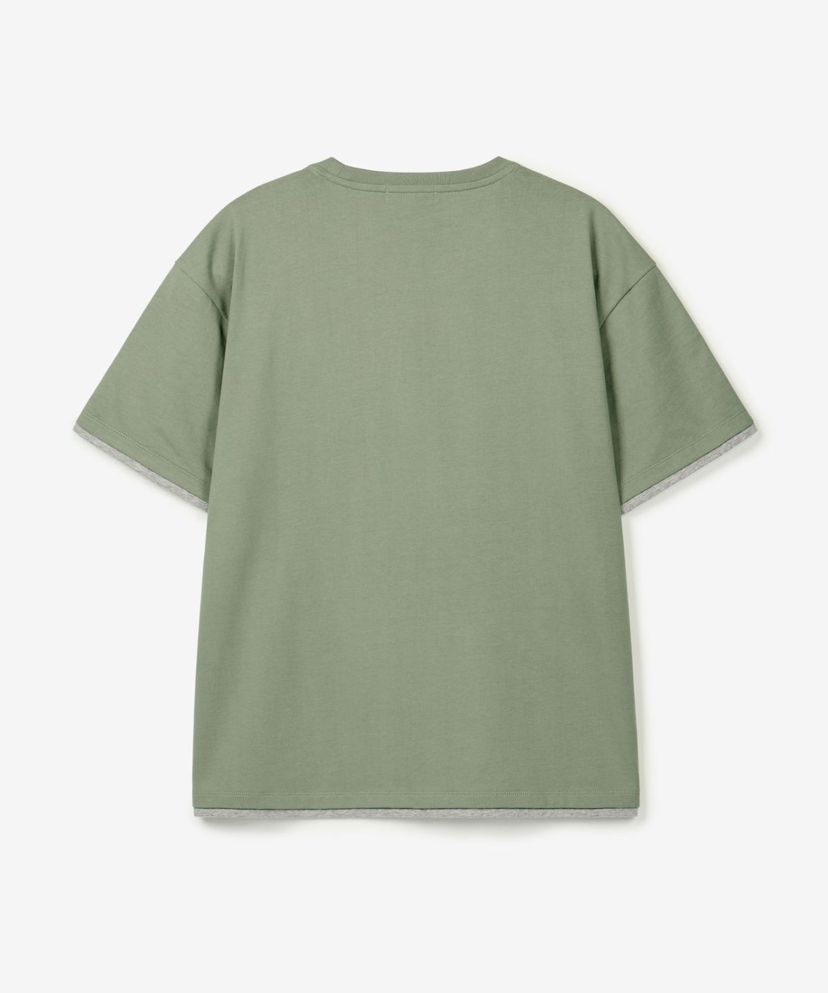 티엔지티(TNGT) W Layered Roll-Up Cropped T-Shirt (Pale Sage) TNTS6E217L2
