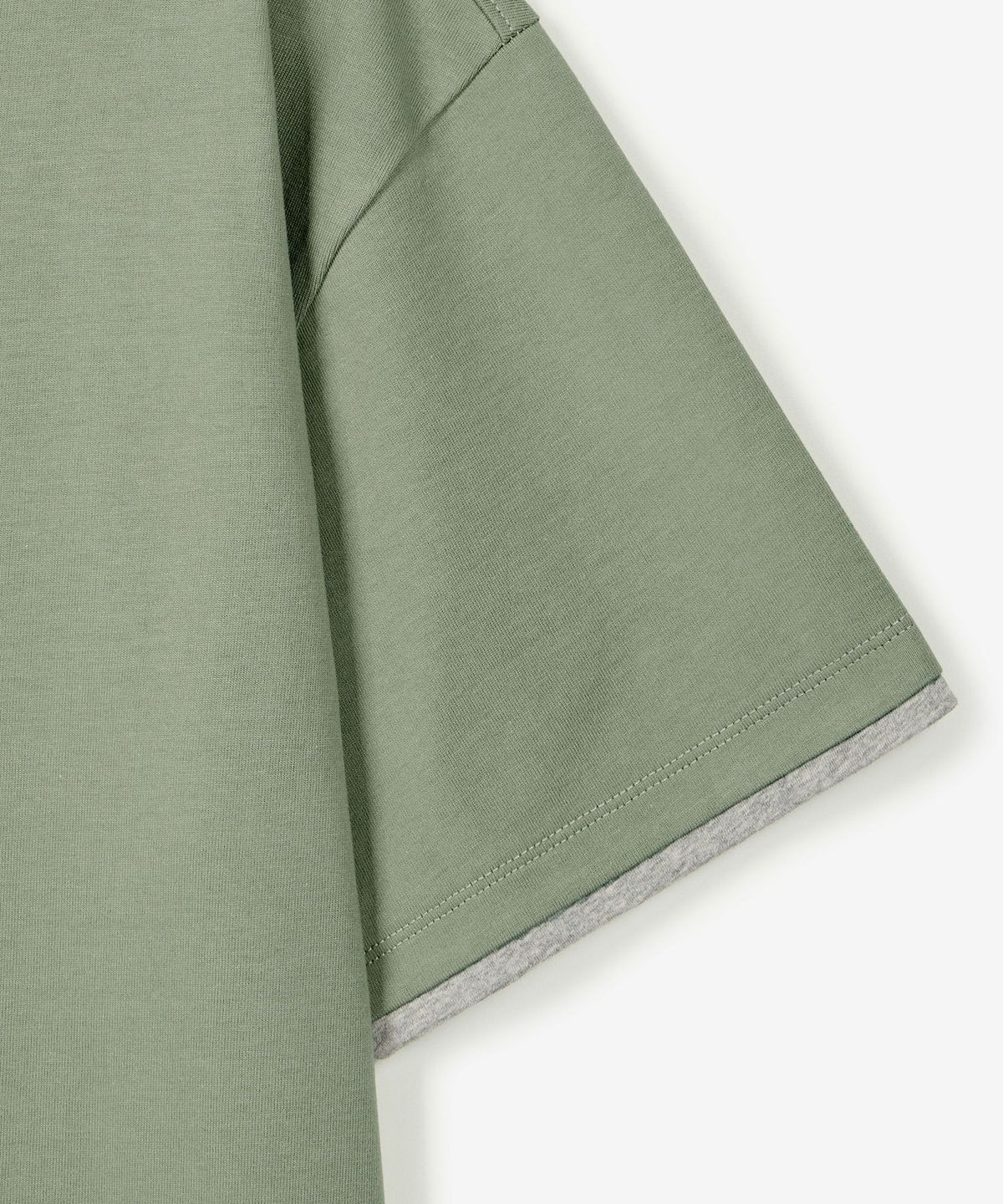 티엔지티(TNGT) W Layered Roll-Up Cropped T-Shirt (Pale Sage) TNTS6E217L2