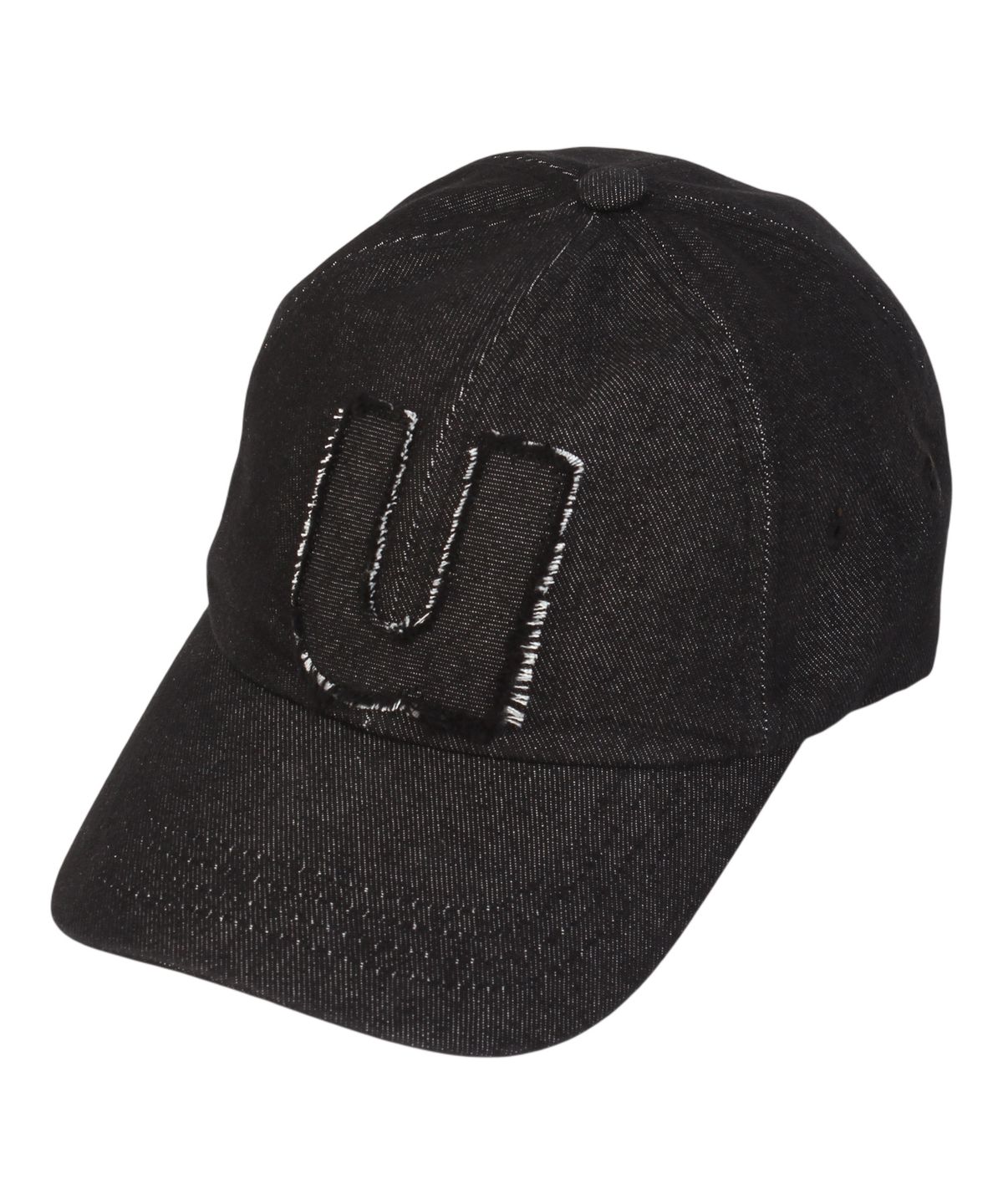 유니버셜 케미스트리(UNIVERSAL CHEMISTRY) Applique U Black Denim Ballcap 워싱볼캡