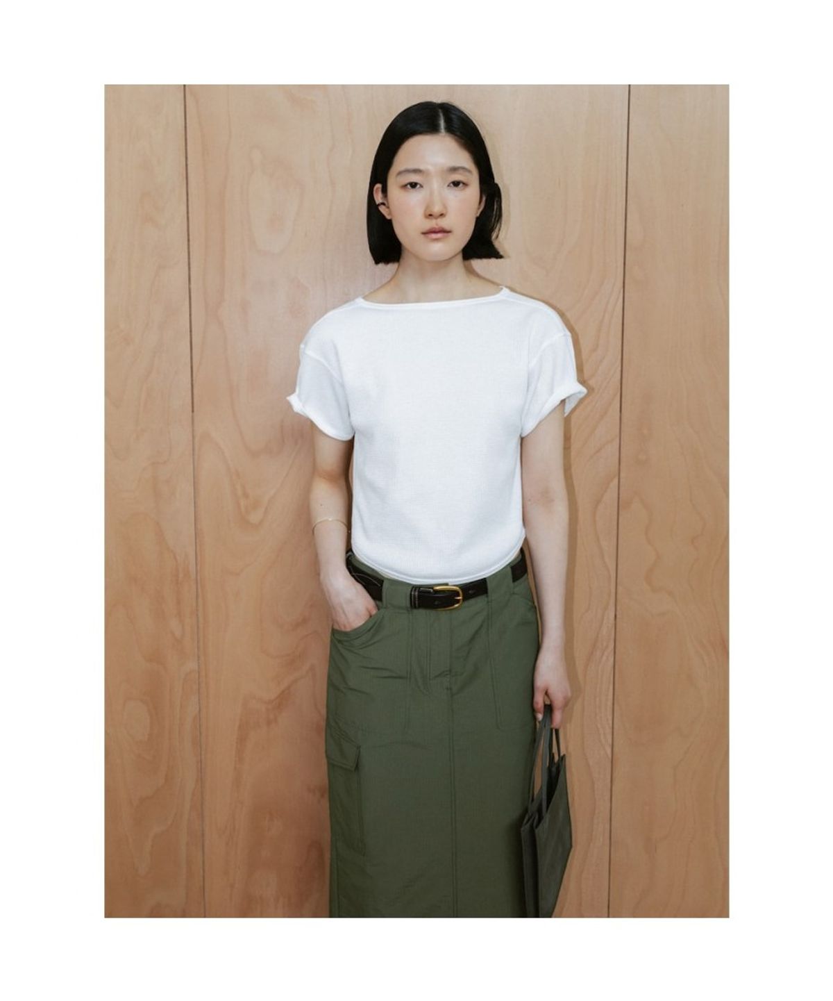 디애퍼처(THE APERTURE) 90s Waffle Half Sleeve Top  White (TA6742A071)