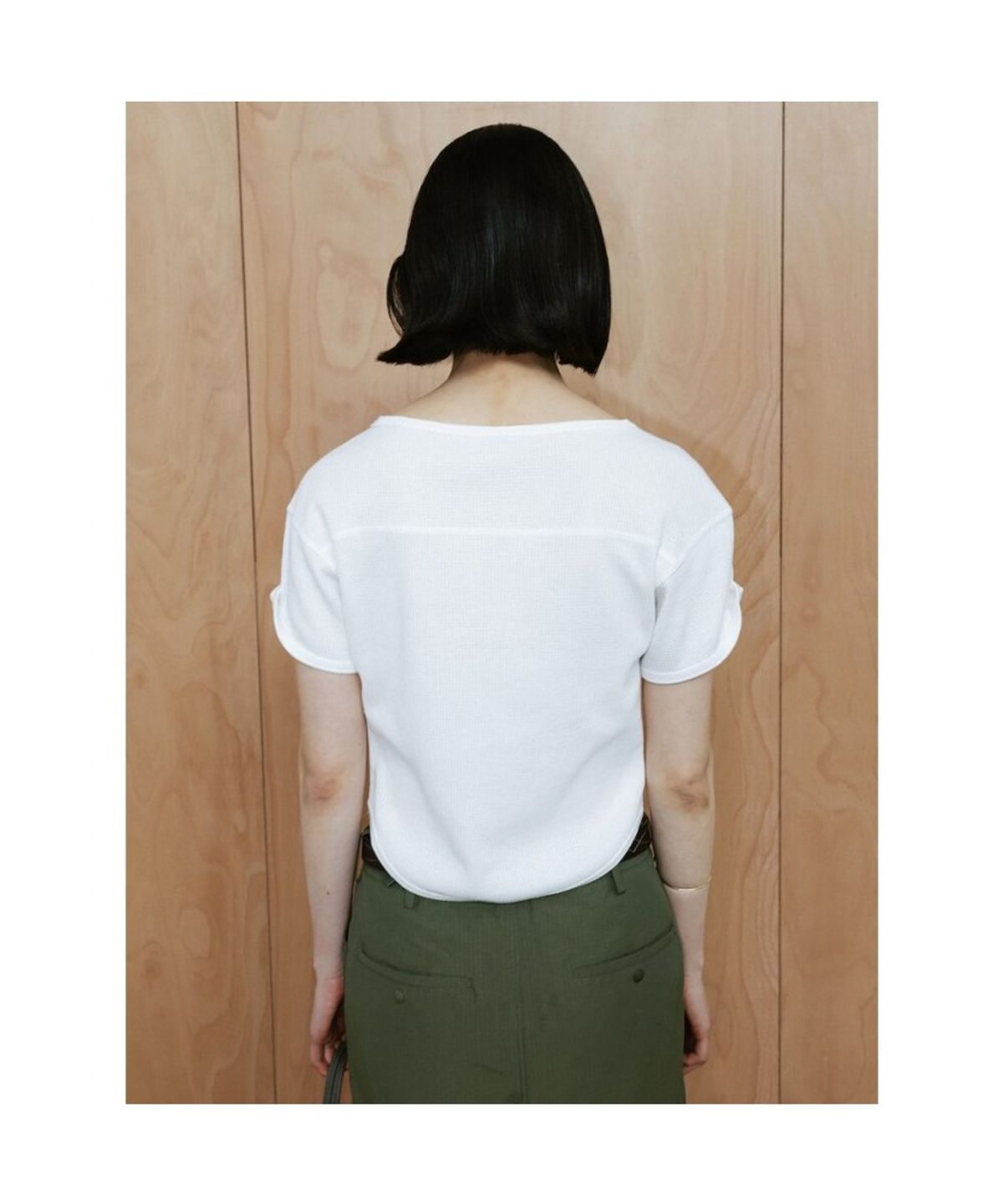 디애퍼처(THE APERTURE) 90s Waffle Half Sleeve Top  White (TA6742A071)
