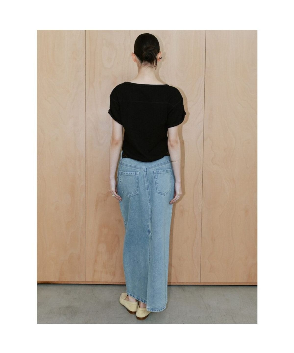 디애퍼처(THE APERTURE) 90s Waffle Half Sleeve Top  Black (TA6742A075)