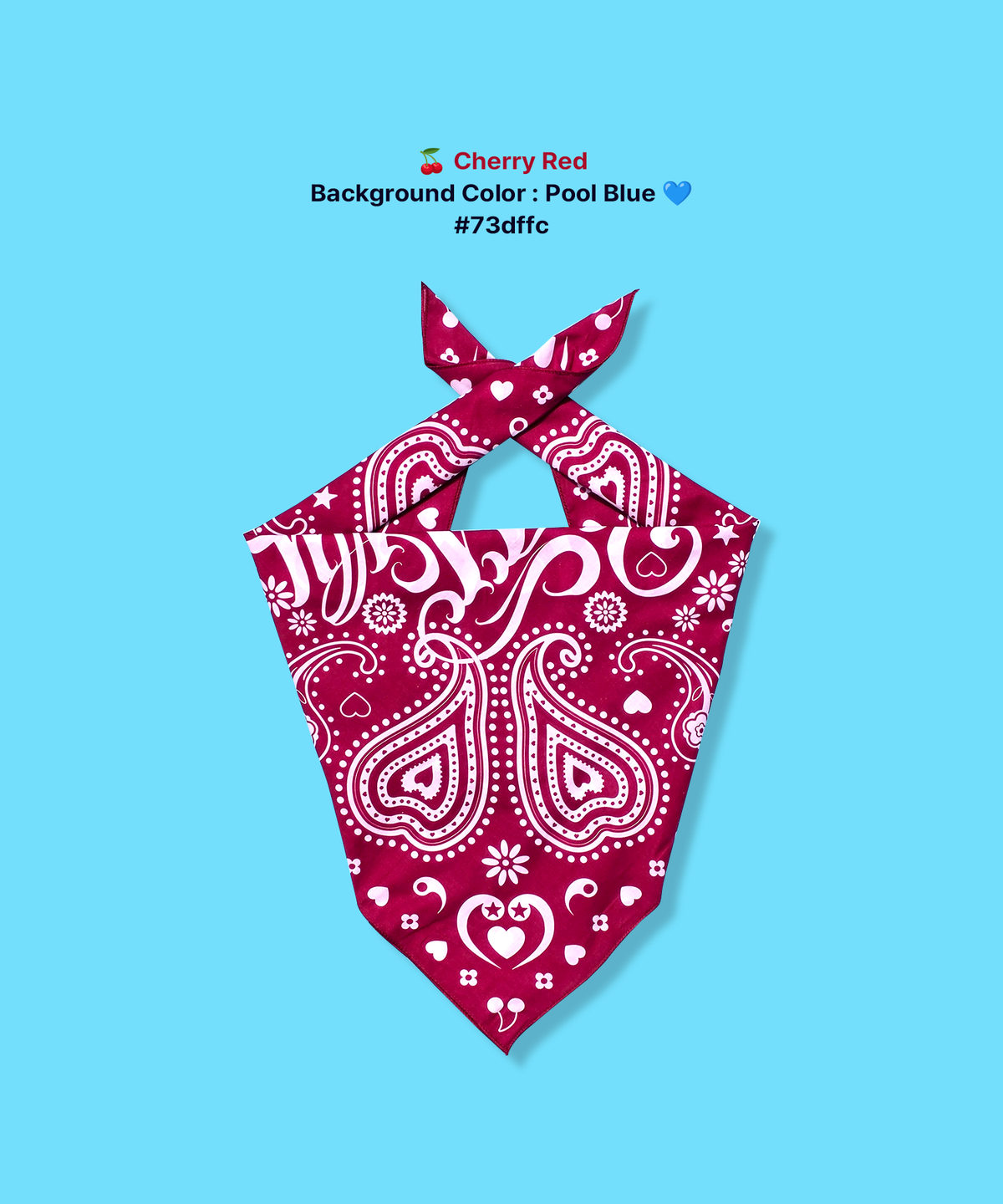 체리드라이버(CHERRY DRIVER) 크로스 마이 하트 페이즐리 반다나 - 체리레드