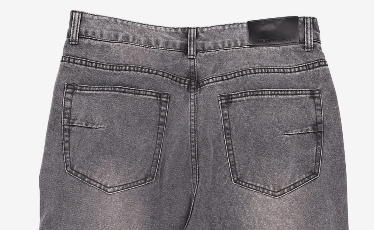 헤더헬렌(HEDER HELEN) Cut timber denim pants washed grey L
