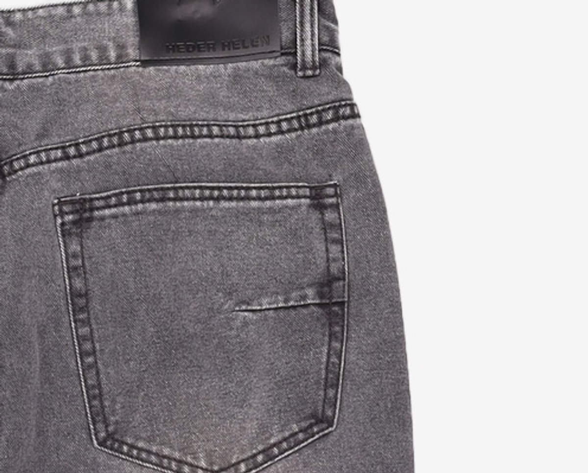 헤더헬렌(HEDER HELEN) Cut timber denim pants washed grey L