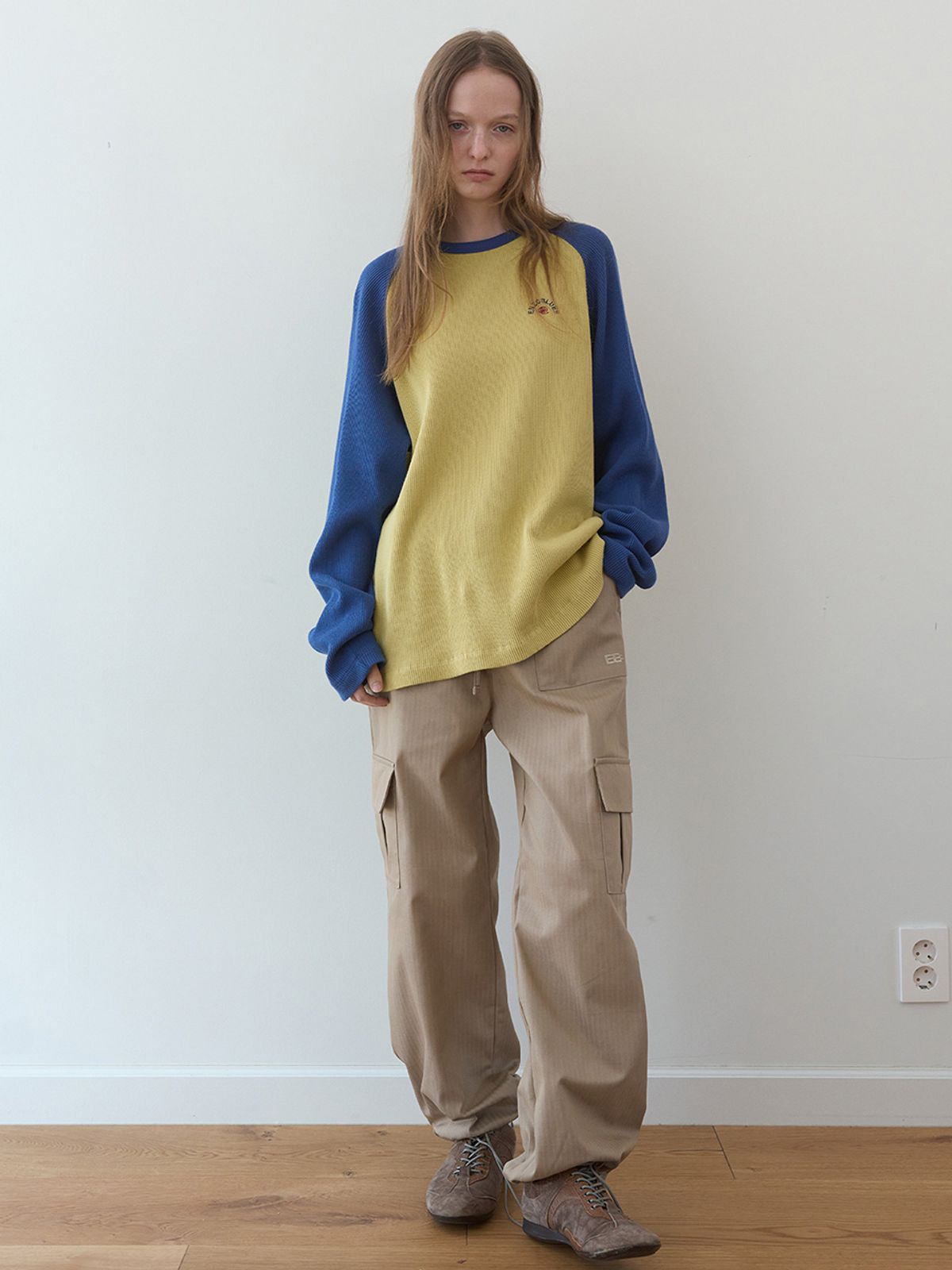 엔조 블루스(ENZO BLUES) 와플 래글런 LST (Dusty Yellow)