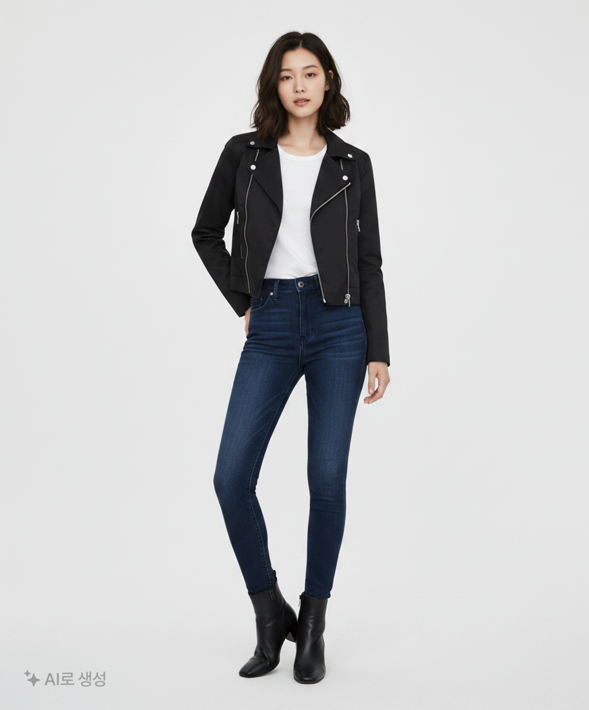 키뮤어(KIIMUIR) (우먼) 2-WAY 파이핑 바이커 자켓_블랙 M