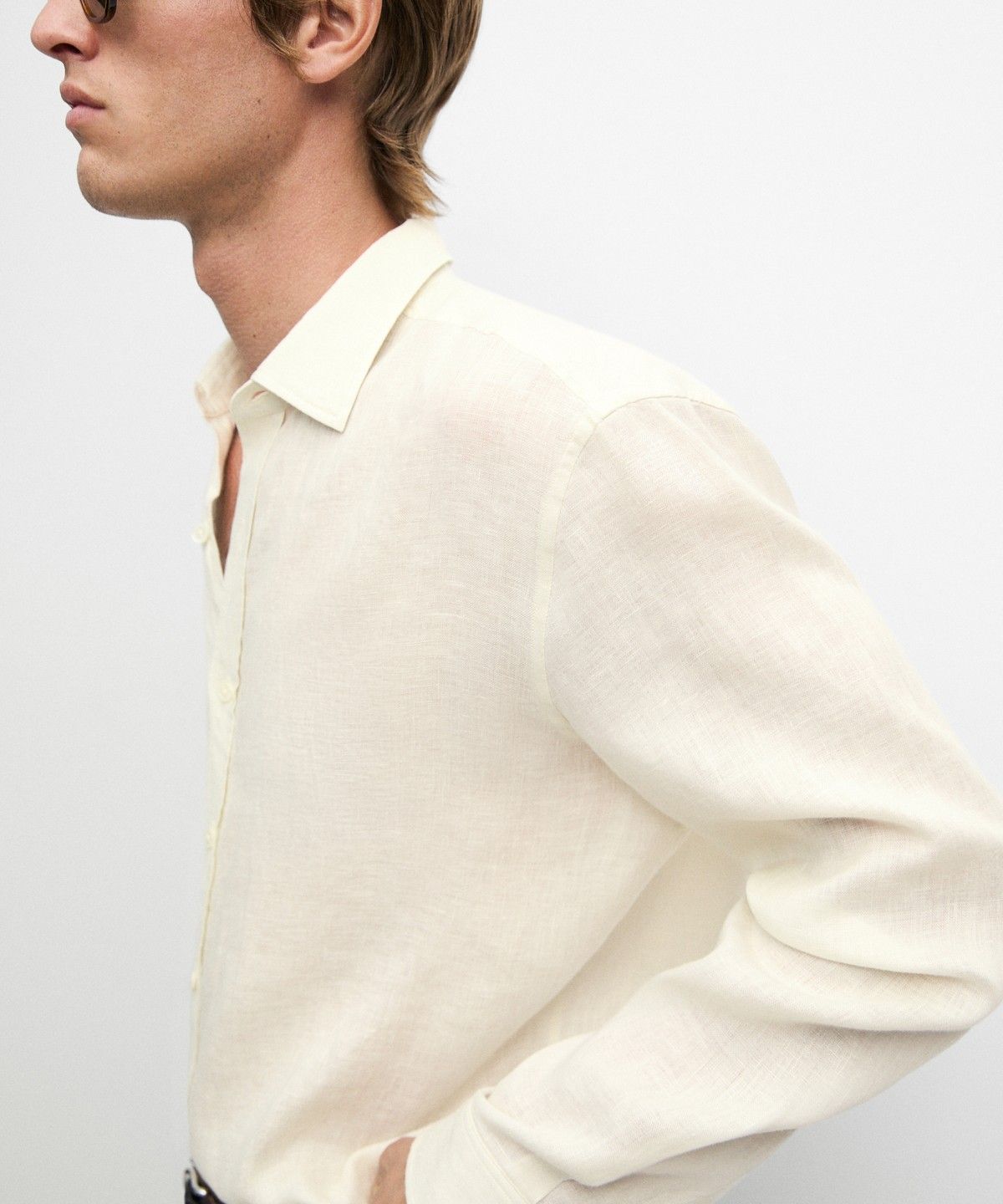 마시모두띠(MASSIMO DUTTI) 100% 린넨 레귤러 핏 셔츠