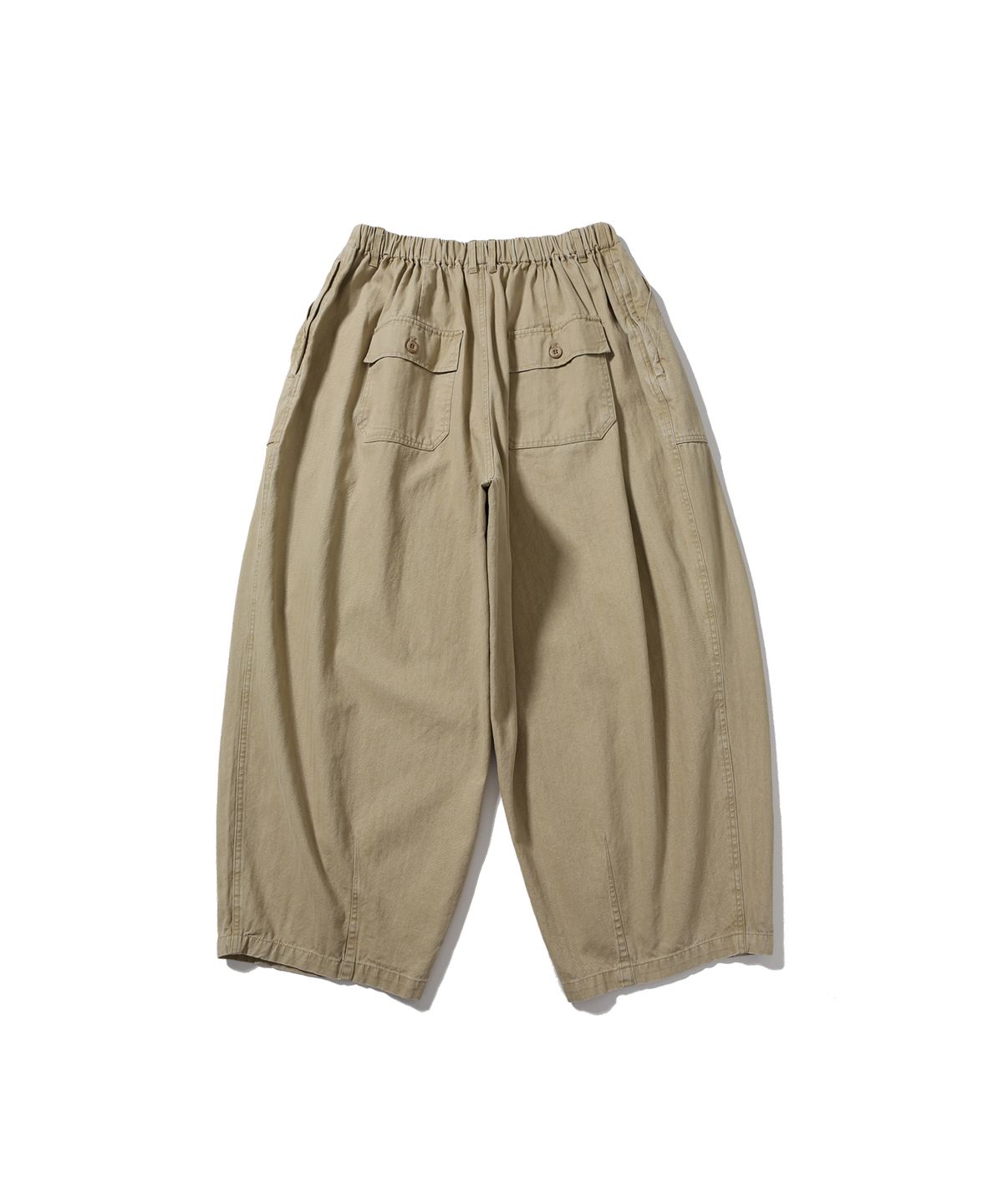 앵글런(ANGLAN) Herringbone Fatigue Balloon Pants - Beige