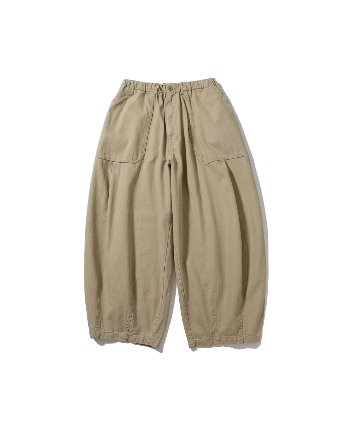앵글런(ANGLAN) Herringbone Fatigue Balloon Pants - Beige