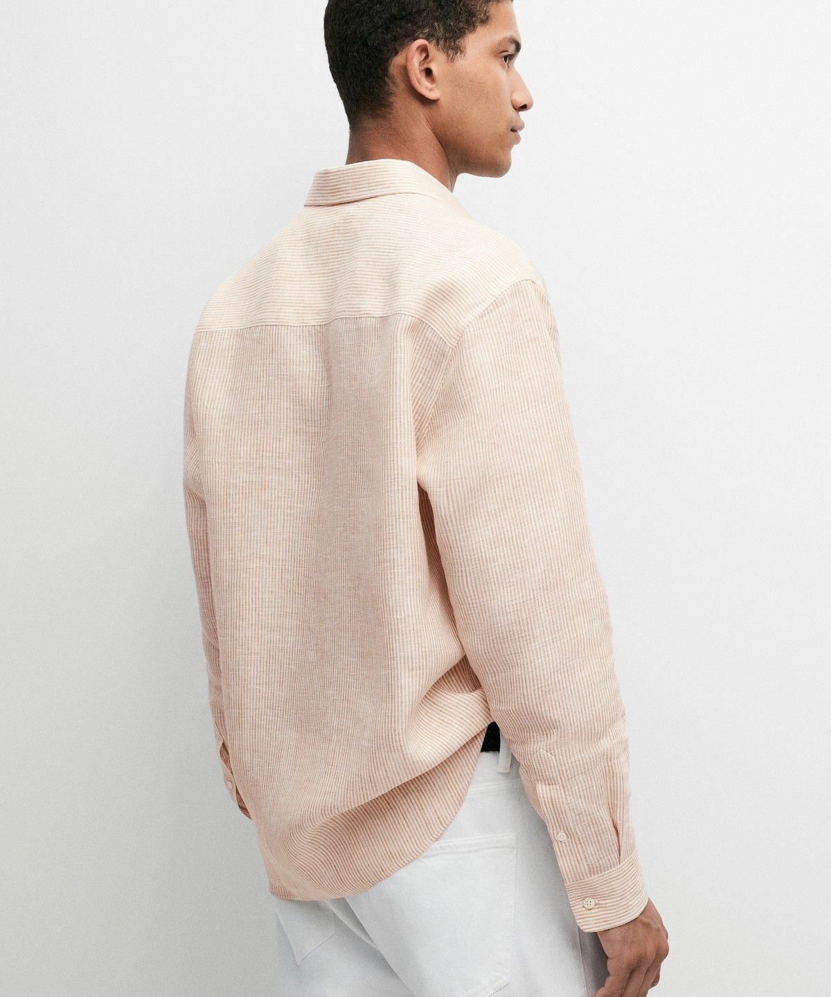 마시모두띠(MASSIMO DUTTI) 100% 린넨 스트라이프 레귤러 핏 셔츠