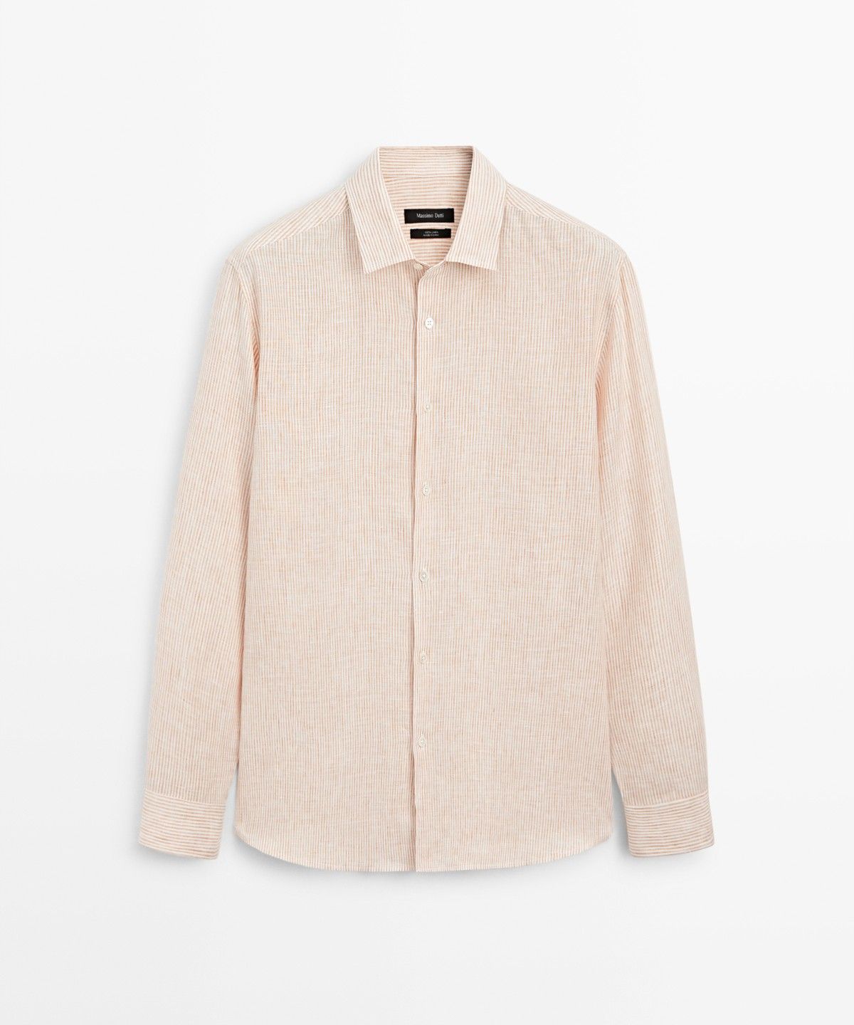 마시모두띠(MASSIMO DUTTI) 100% 린넨 스트라이프 레귤러 핏 셔츠