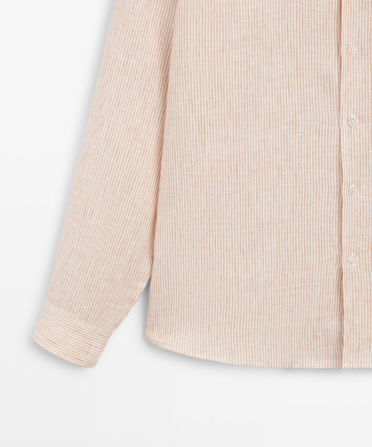 마시모두띠(MASSIMO DUTTI) 100% 린넨 스트라이프 레귤러 핏 셔츠