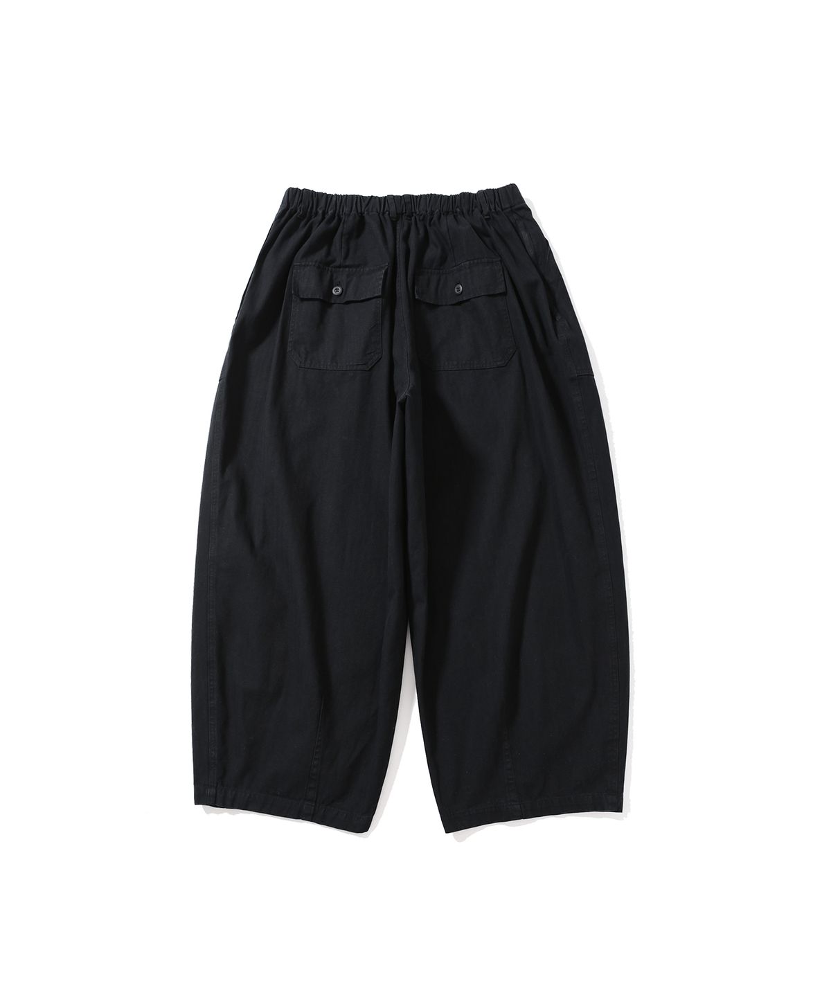 앵글런(ANGLAN) Herringbone Fatigue Balloon Pants - Black