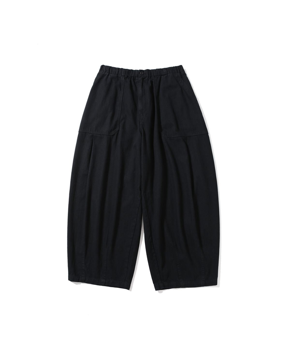 앵글런(ANGLAN) Herringbone Fatigue Balloon Pants - Black