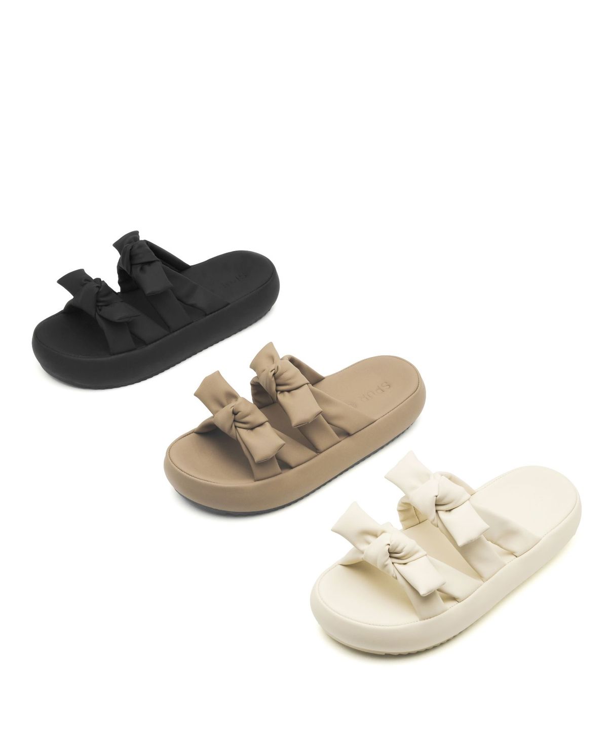 스퍼(SPUR) Roa Double Bow Softly Sandal  샌들 슬리퍼 4cm -US9073 (3color)