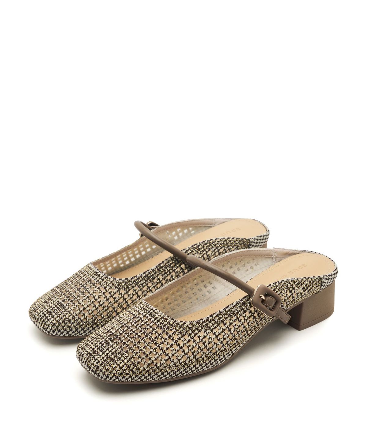 스퍼(SPUR) Roman Crystal Mesh Mule Sandal 뮬 샌들 4.5cm -VS9045 (2color)