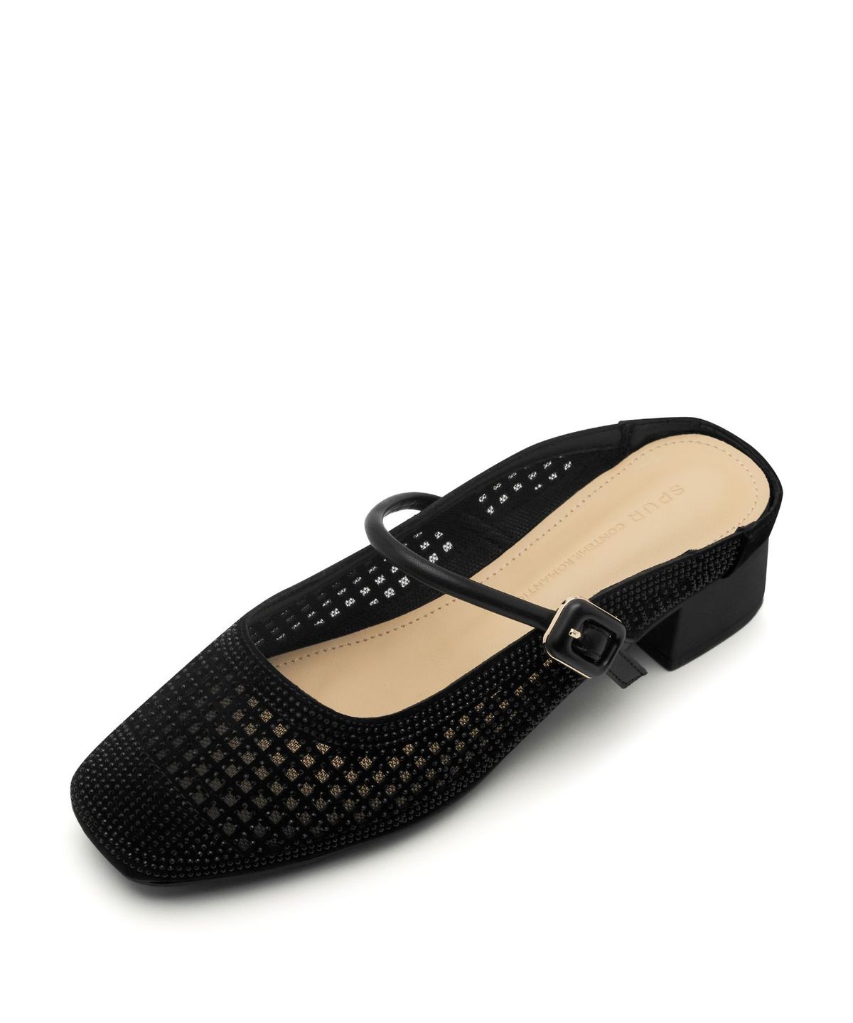 스퍼(SPUR) Roman Crystal Mesh Mule Sandal 뮬 샌들 4.5cm -VS9045 (2color)