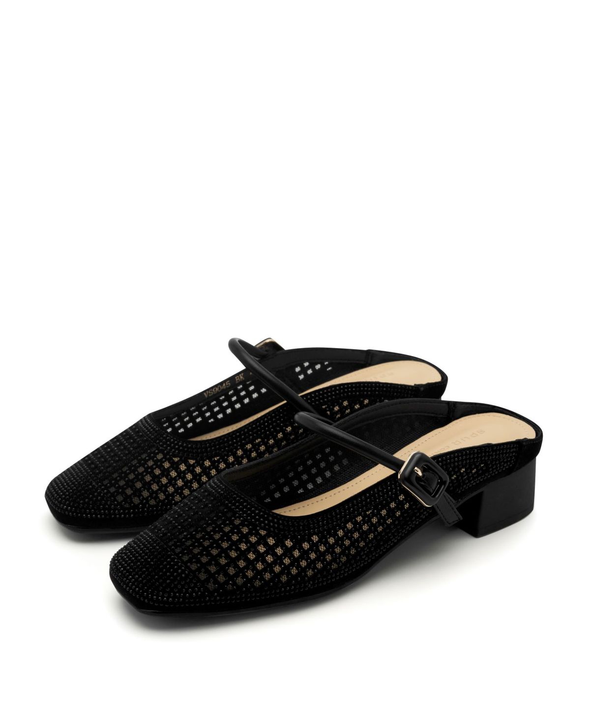 스퍼(SPUR) Roman Crystal Mesh Mule Sandal 뮬 샌들 4.5cm -VS9045 (2color)