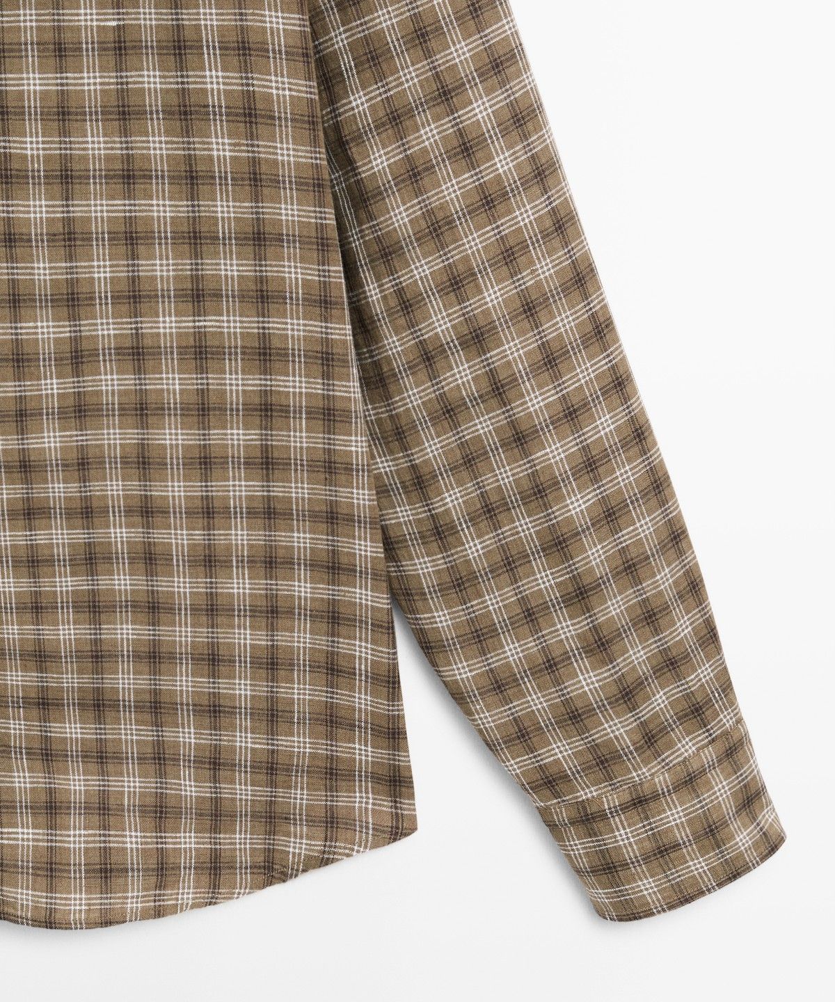 마시모두띠(MASSIMO DUTTI) 100% 린넨 레귤러 핏 체크 셔츠