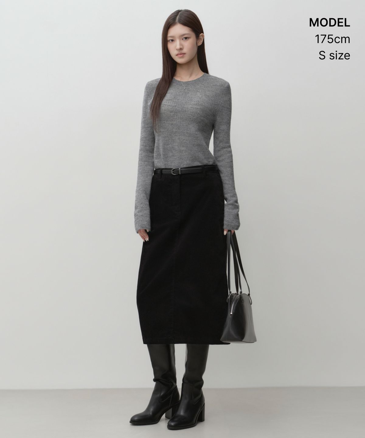 무신사 스탠다드 우먼(MUSINSA STANDARD WOMAN) 우먼즈 시어 텍스처드 크루 넥 니트 [미디엄 그레이]