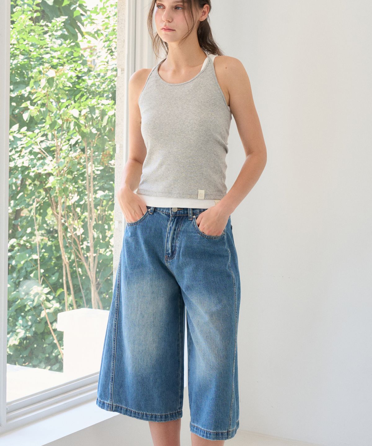 헤인트(HAINT) MERDIN DENIM BERMUDA PANTS 3COL_BLUE