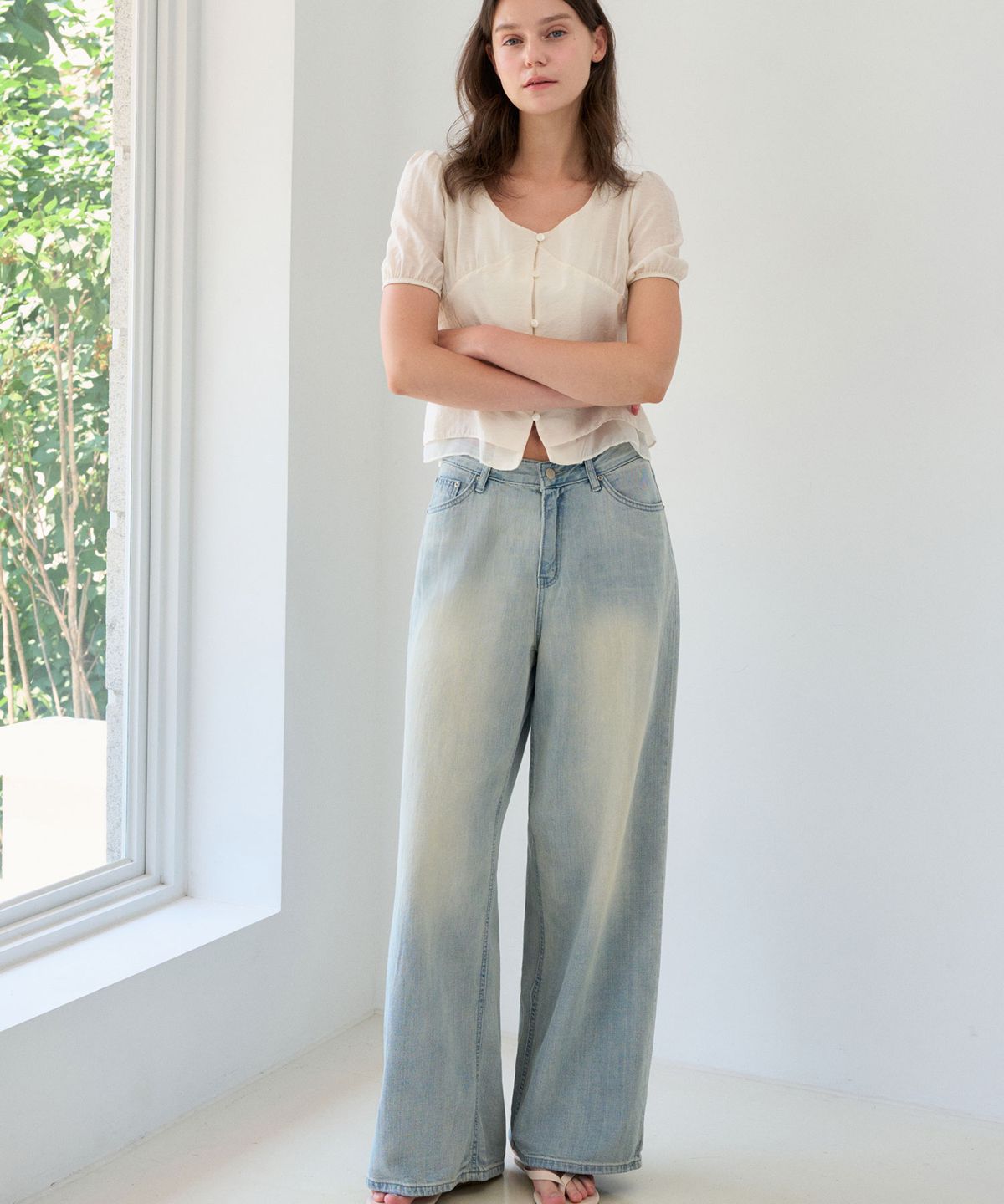 헤인트(HAINT) ELNOA WASHING WIDE DENIM PANTS_LIGHT BLUE