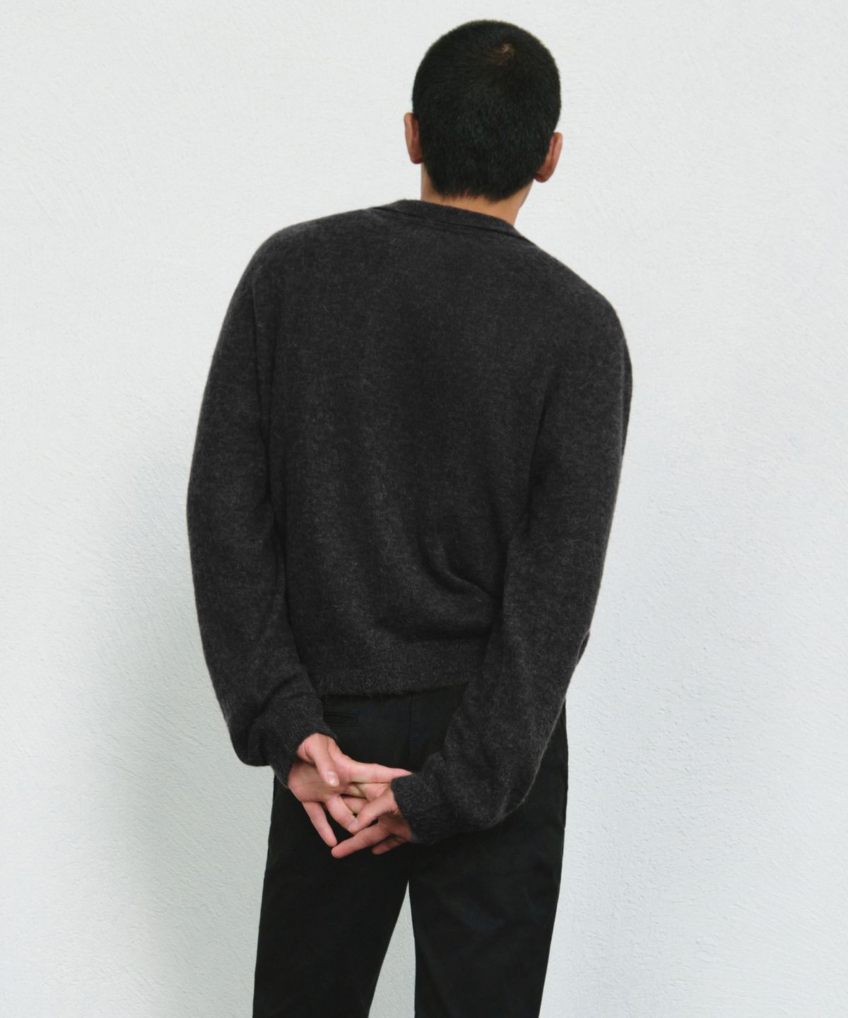 무신사 스탠다드(MUSINSA STANDARD) [플러스] 알파카 블렌드 칼라드 가디건 [블랙]