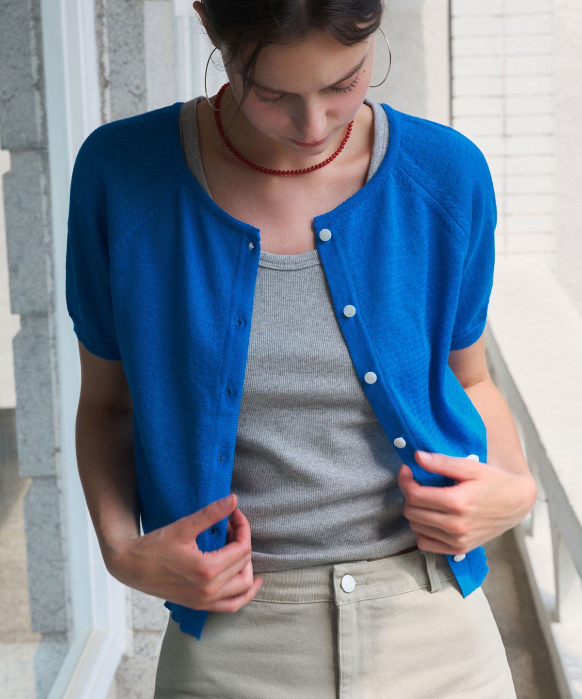 헤인트(HAINT) MELUA ROUND KNIT CARDIGAN 4COL_BLUE