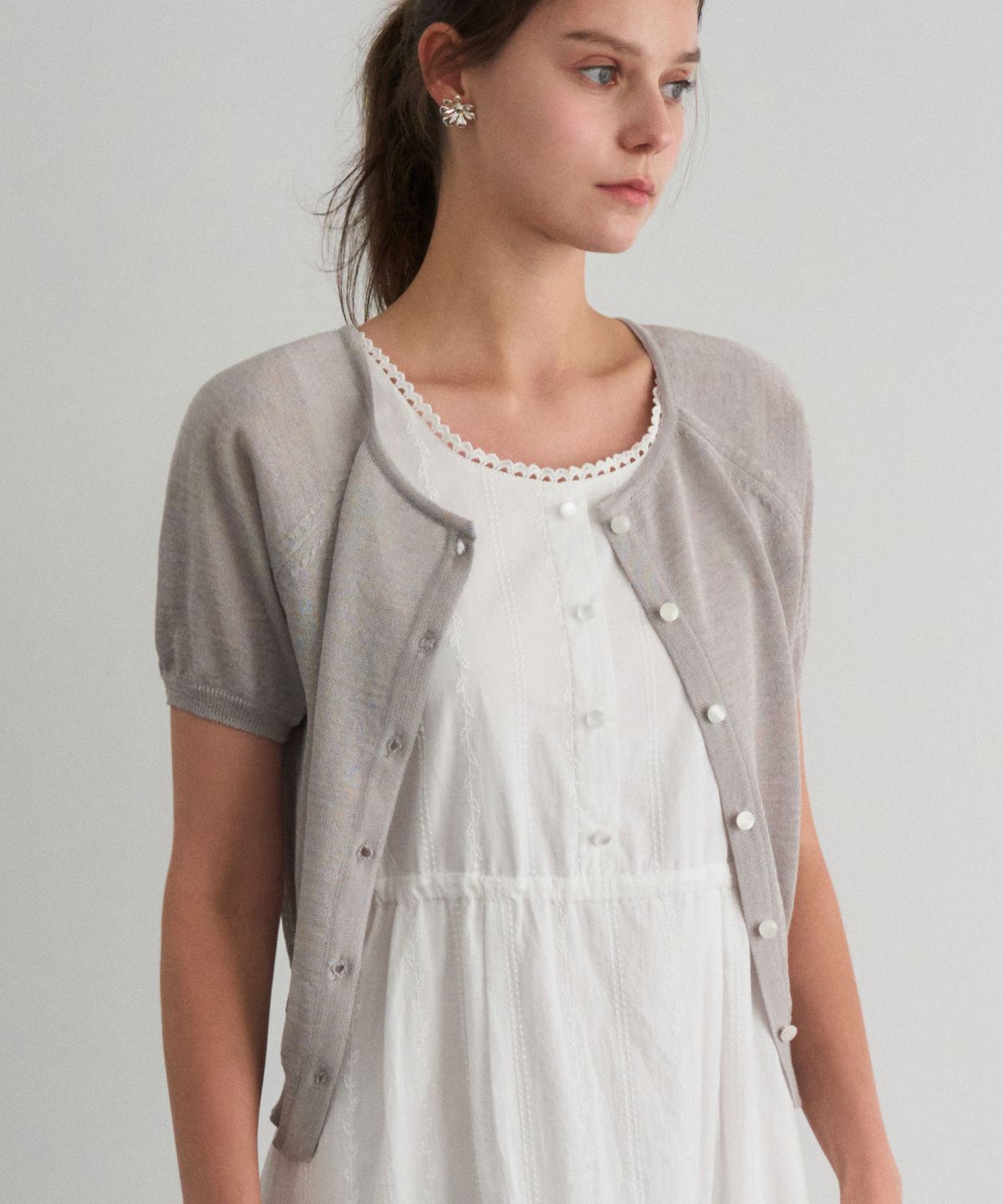 헤인트(HAINT) MELUA ROUND KNIT CARDIGAN 4COL_GRAY