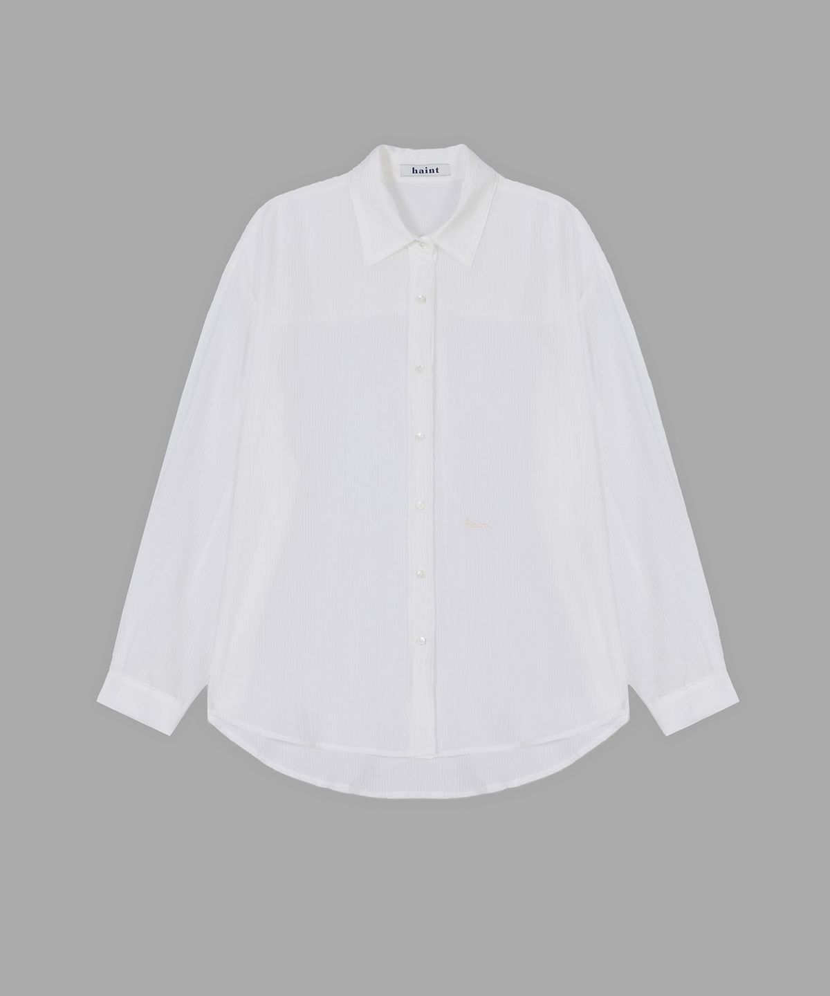 헤인트(HAINT) SOLIA SHEER EMBROIDERY OVERSIZE SHIRT 2COL_IVORY