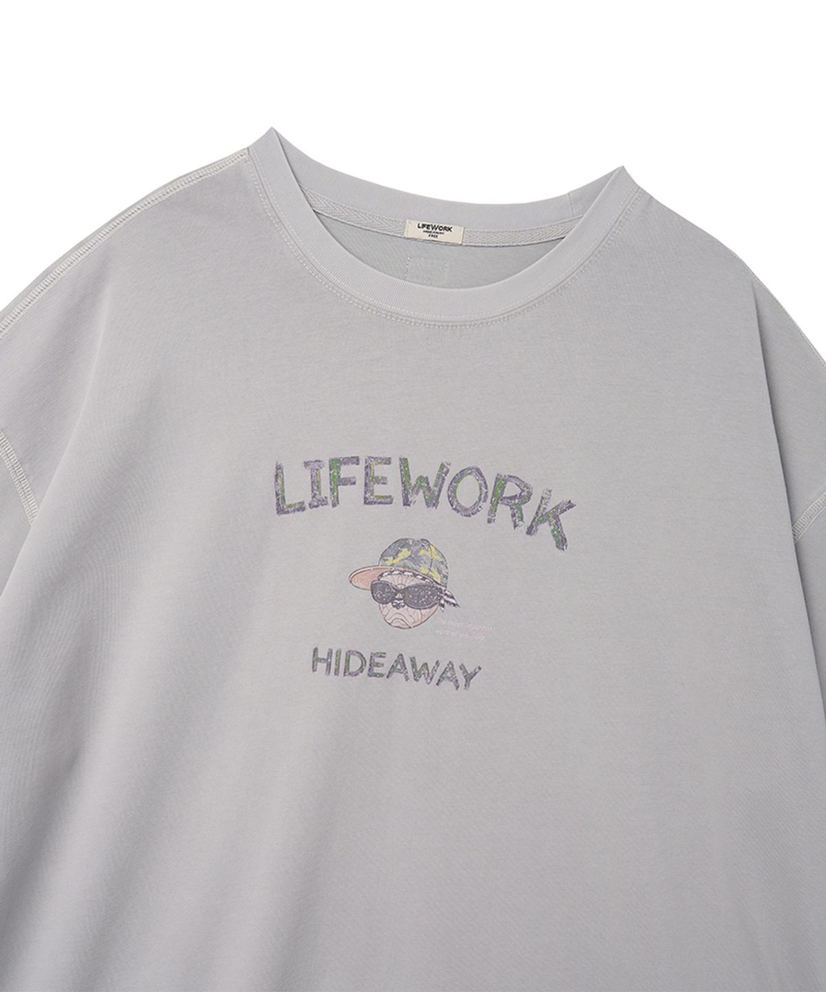 라이프워크(LIFEWORK) 여성) 빈티지 크랙 힙독 반팔 롱 원피스