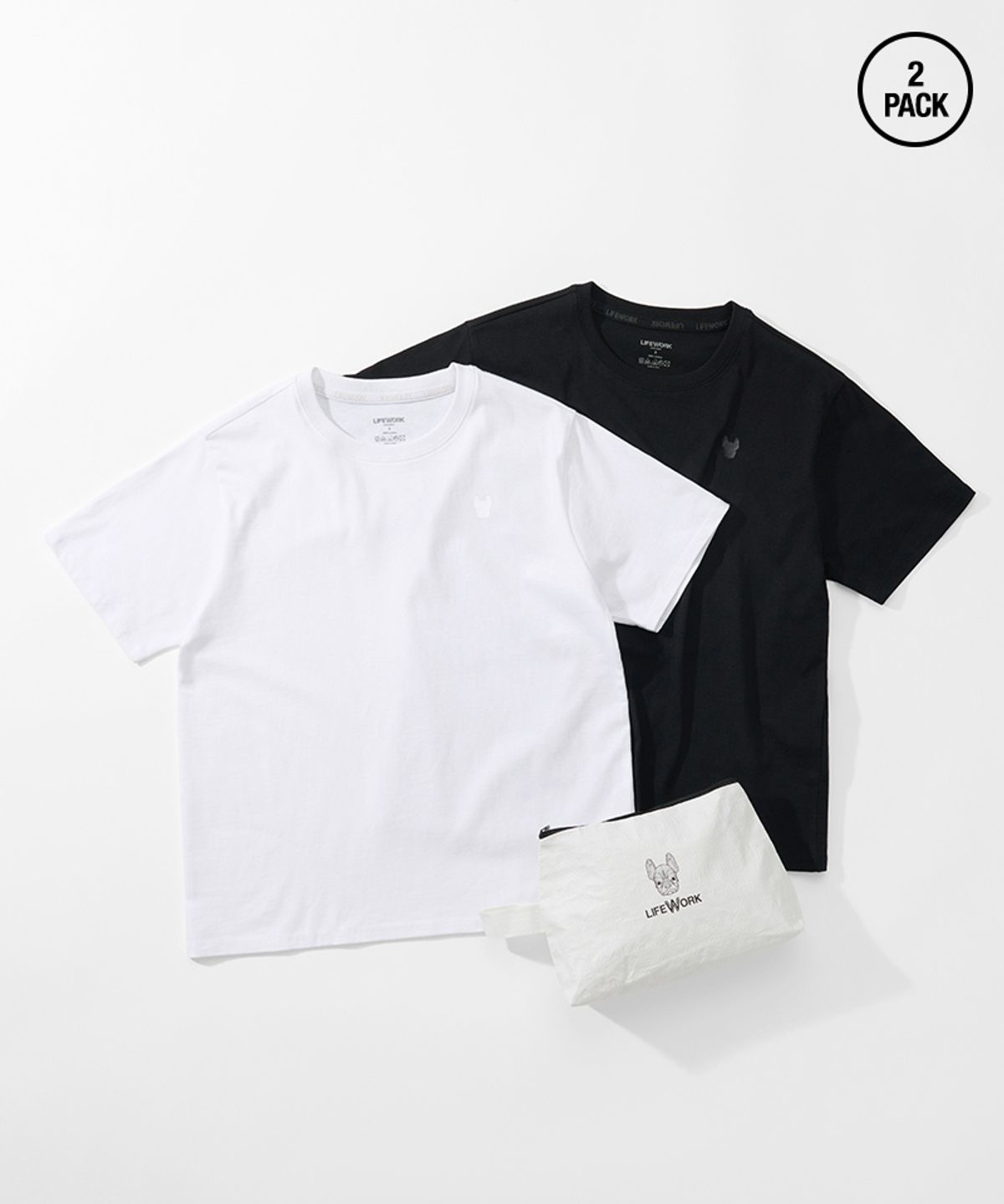 라이프워크(LIFEWORK) 여성) 뉴 2PACK 베이직 반팔 티셔츠