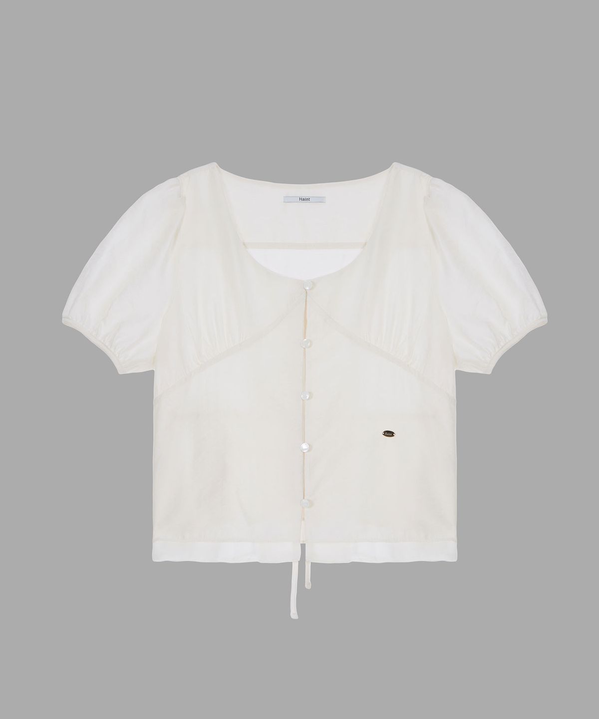 헤인트(HAINT) SAELI LACE HEM PUFF BLOUSE 2COL_IVORY