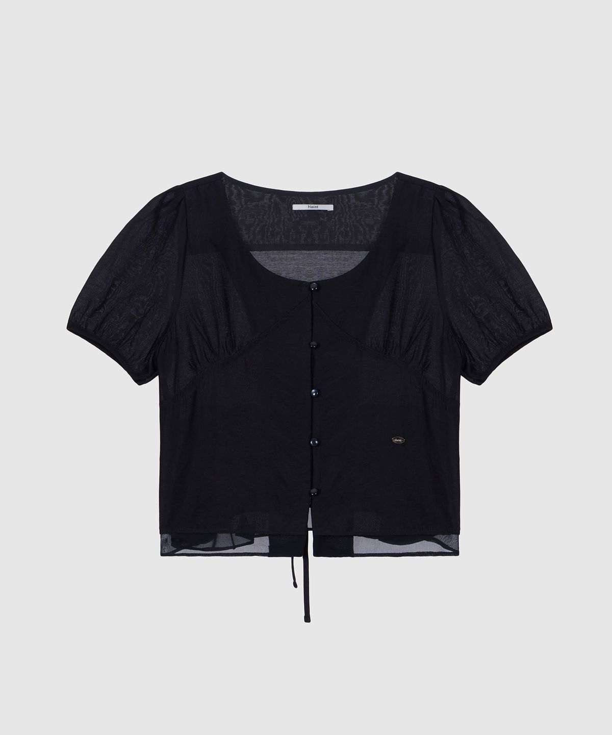 헤인트(HAINT) SAELI LACE HEM PUFF BLOUSE 2COL_BLACK