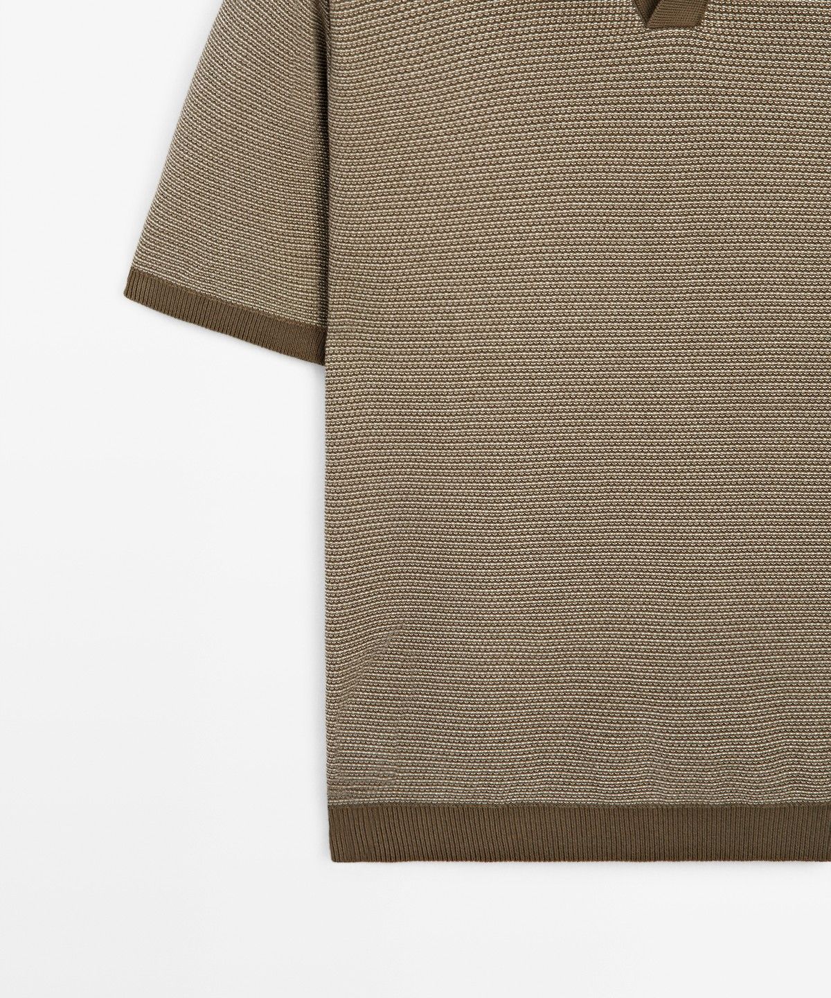 마시모두띠(MASSIMO DUTTI) 100% 코튼 콘트라스트 니트 폴로 스웨터