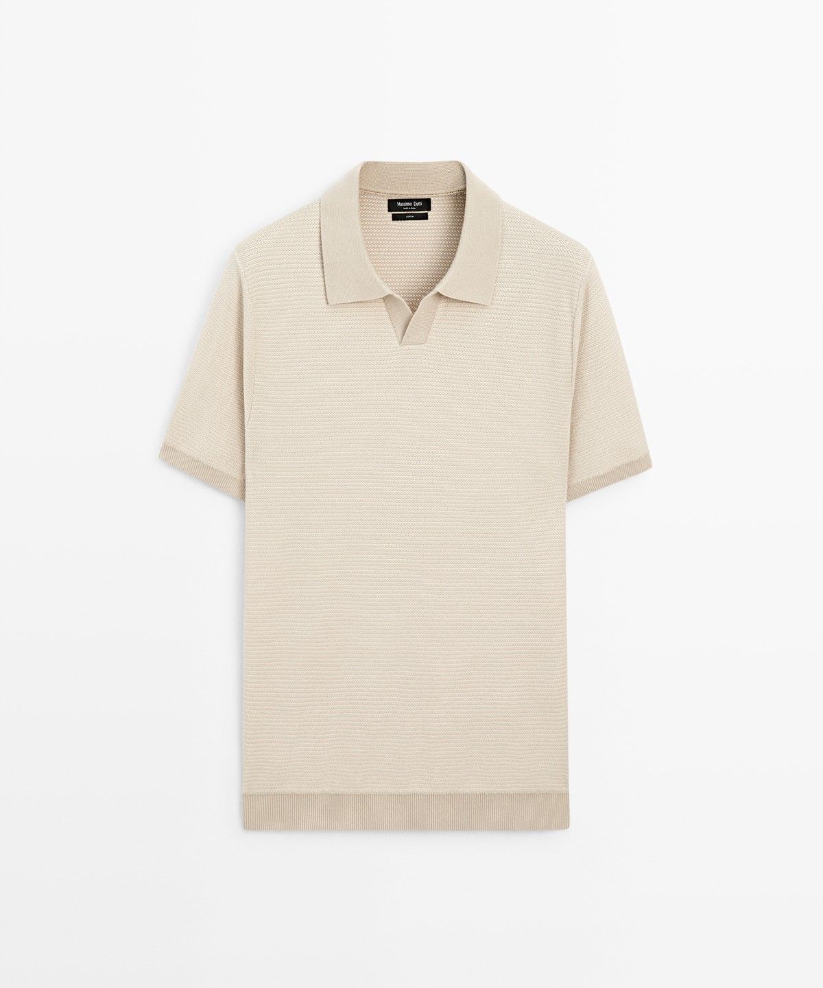 마시모두띠(MASSIMO DUTTI) 100% 코튼 콘트라스트 니트 폴로 스웨터