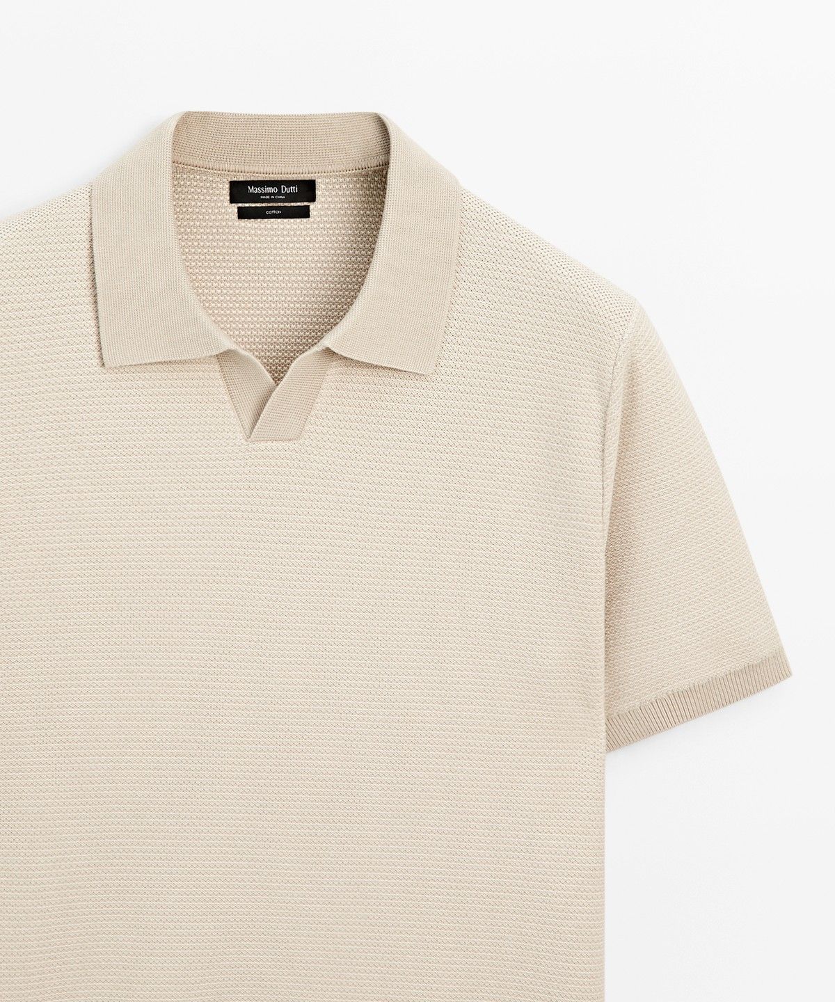 마시모두띠(MASSIMO DUTTI) 100% 코튼 콘트라스트 니트 폴로 스웨터