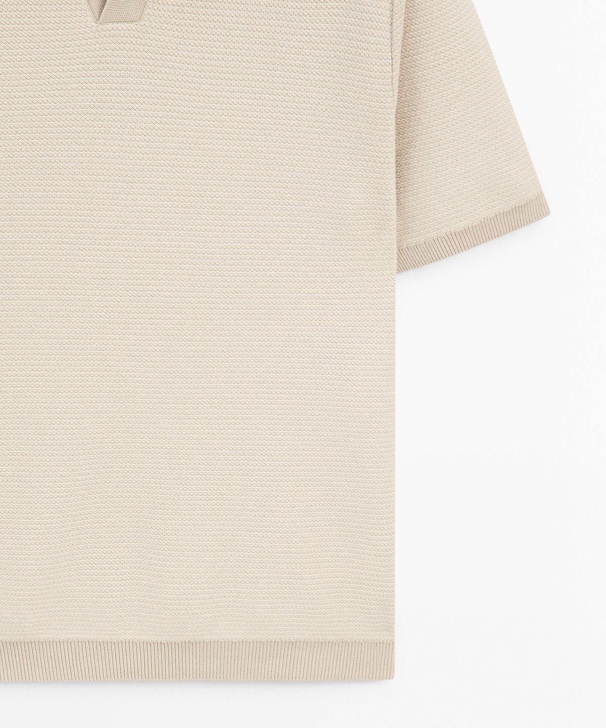 마시모두띠(MASSIMO DUTTI) 100% 코튼 콘트라스트 니트 폴로 스웨터